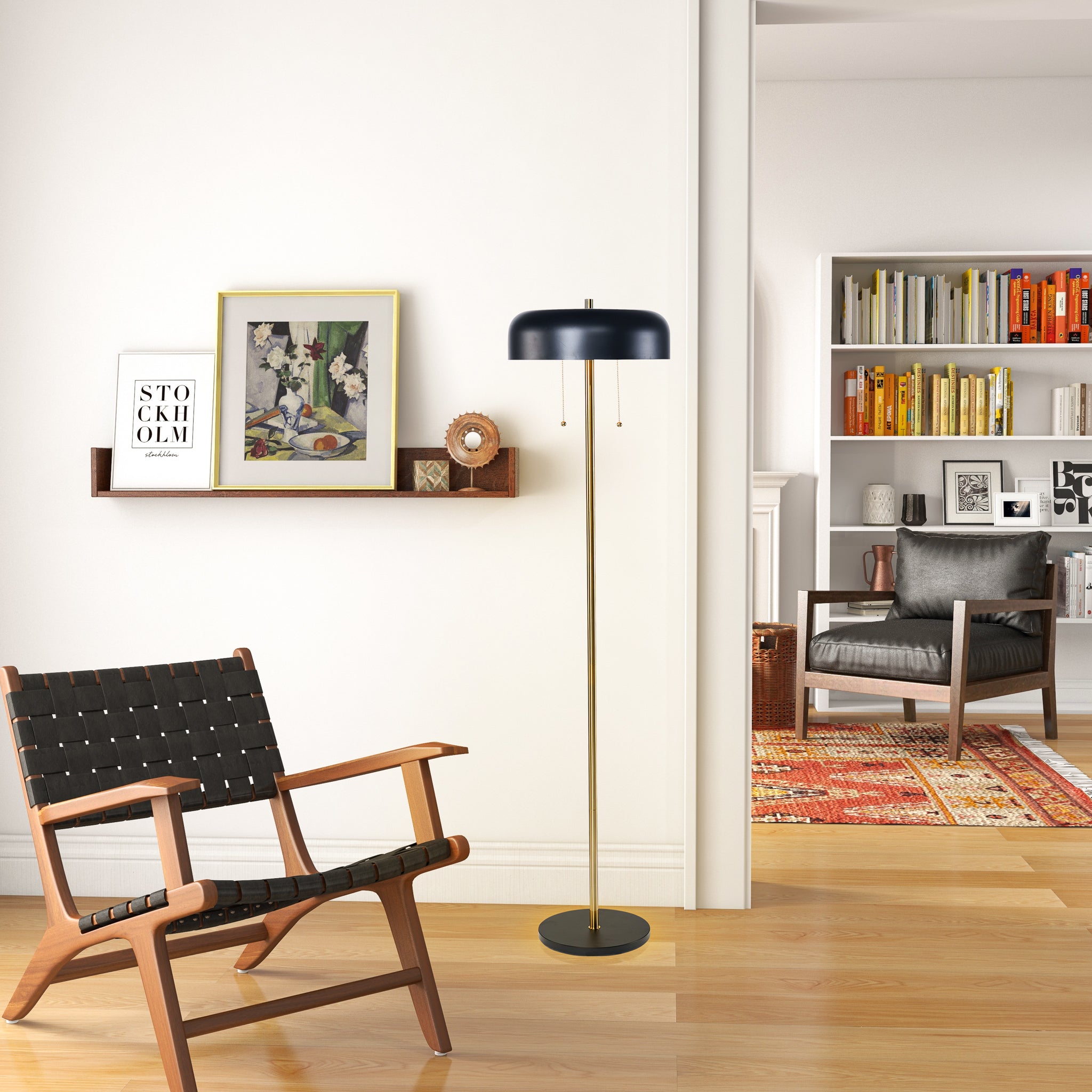 Ashcroft - Vesper Floor lamp with Black outer and White inner