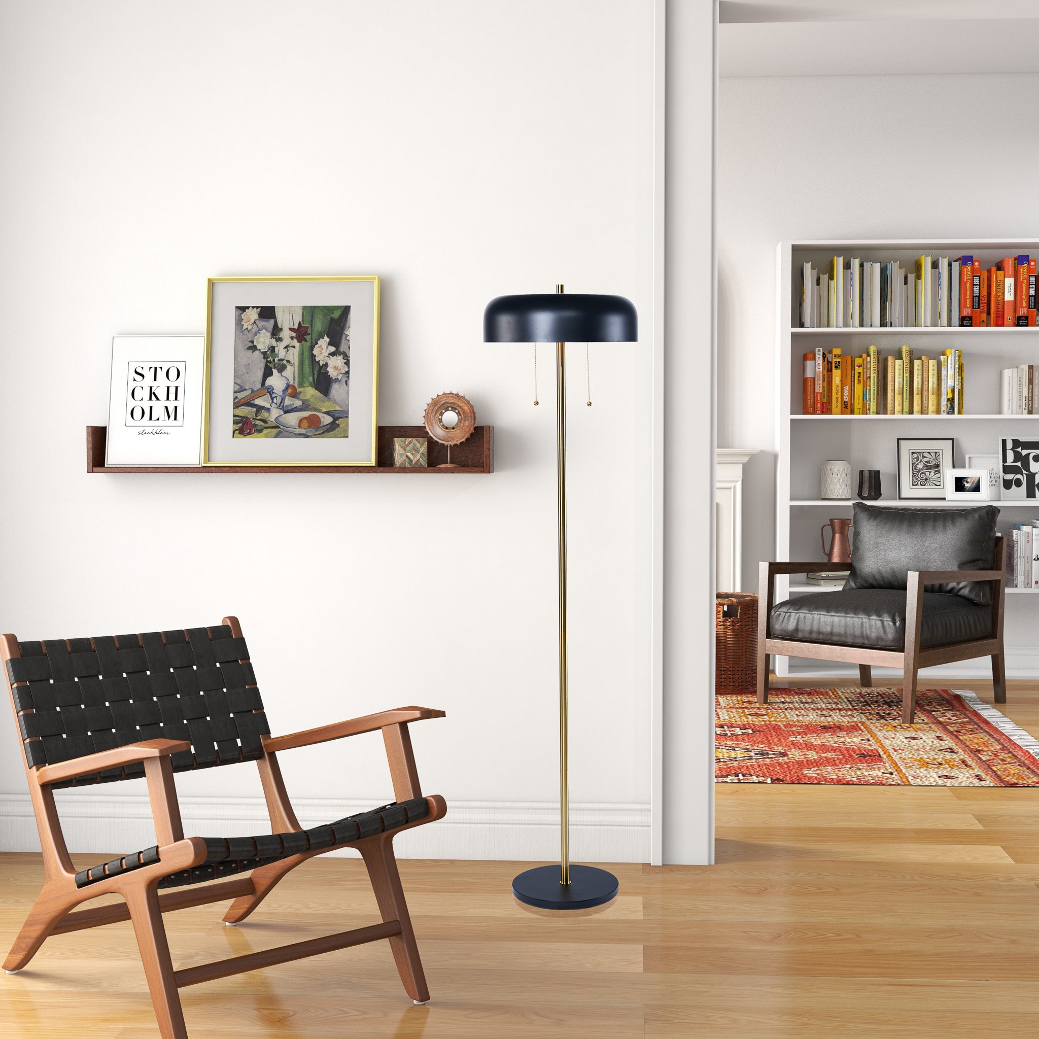 Ashcroft - Vesper Floor lamp with Black outer and White inner