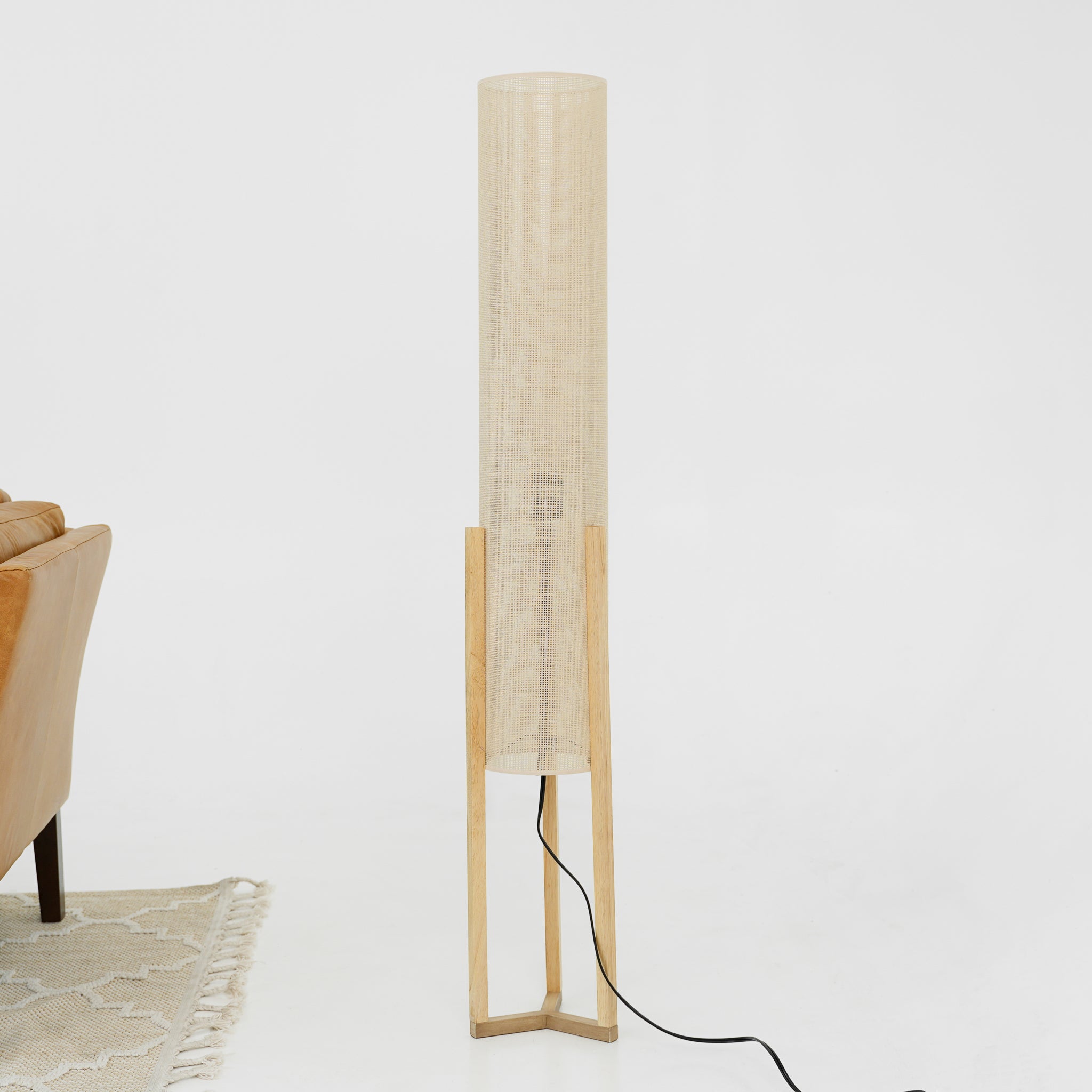 Ashcroft - Ethos Floor Lamp Oak and Natural
