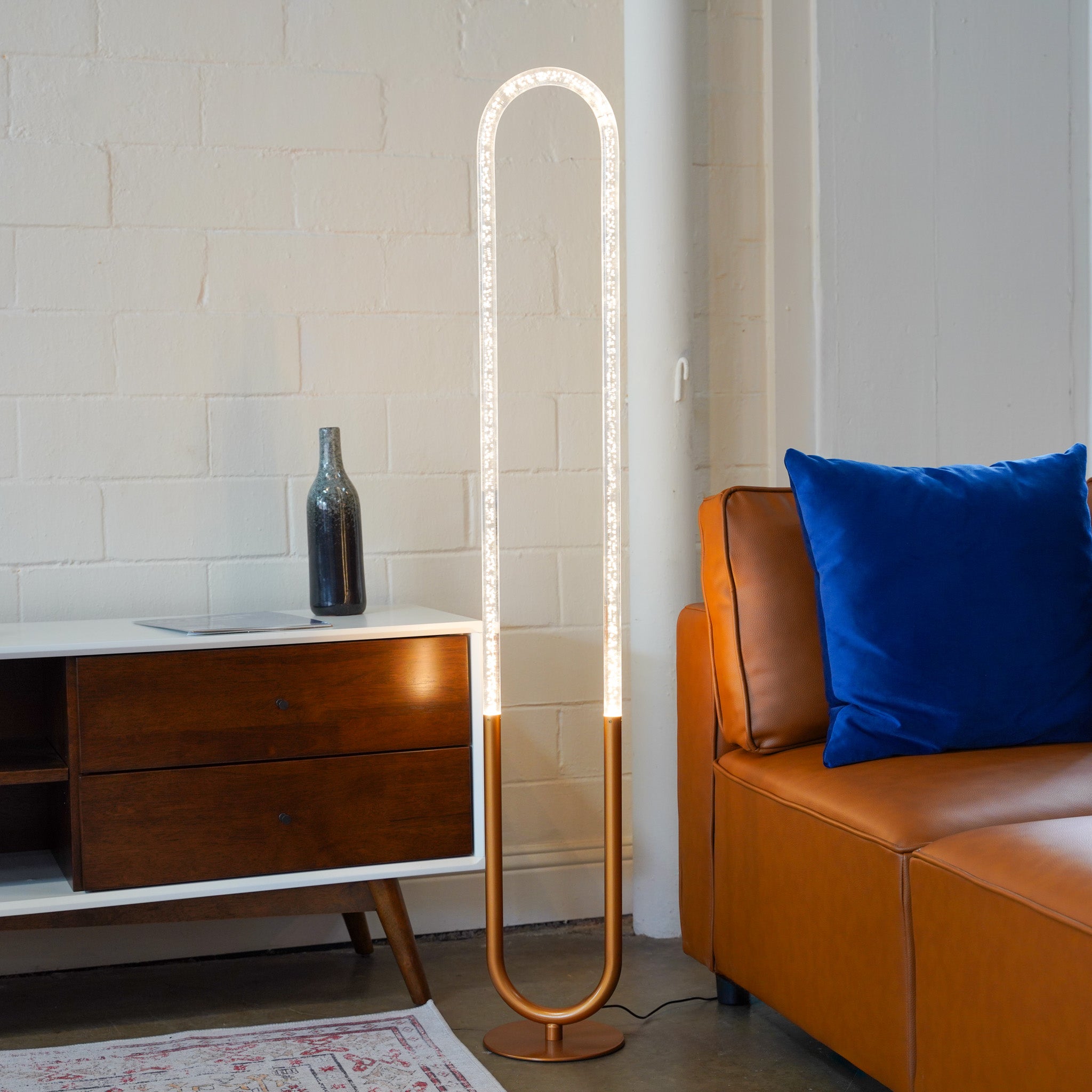 Ashcroft - Zeon LED Floor Lamp Coarse Gold and Clear