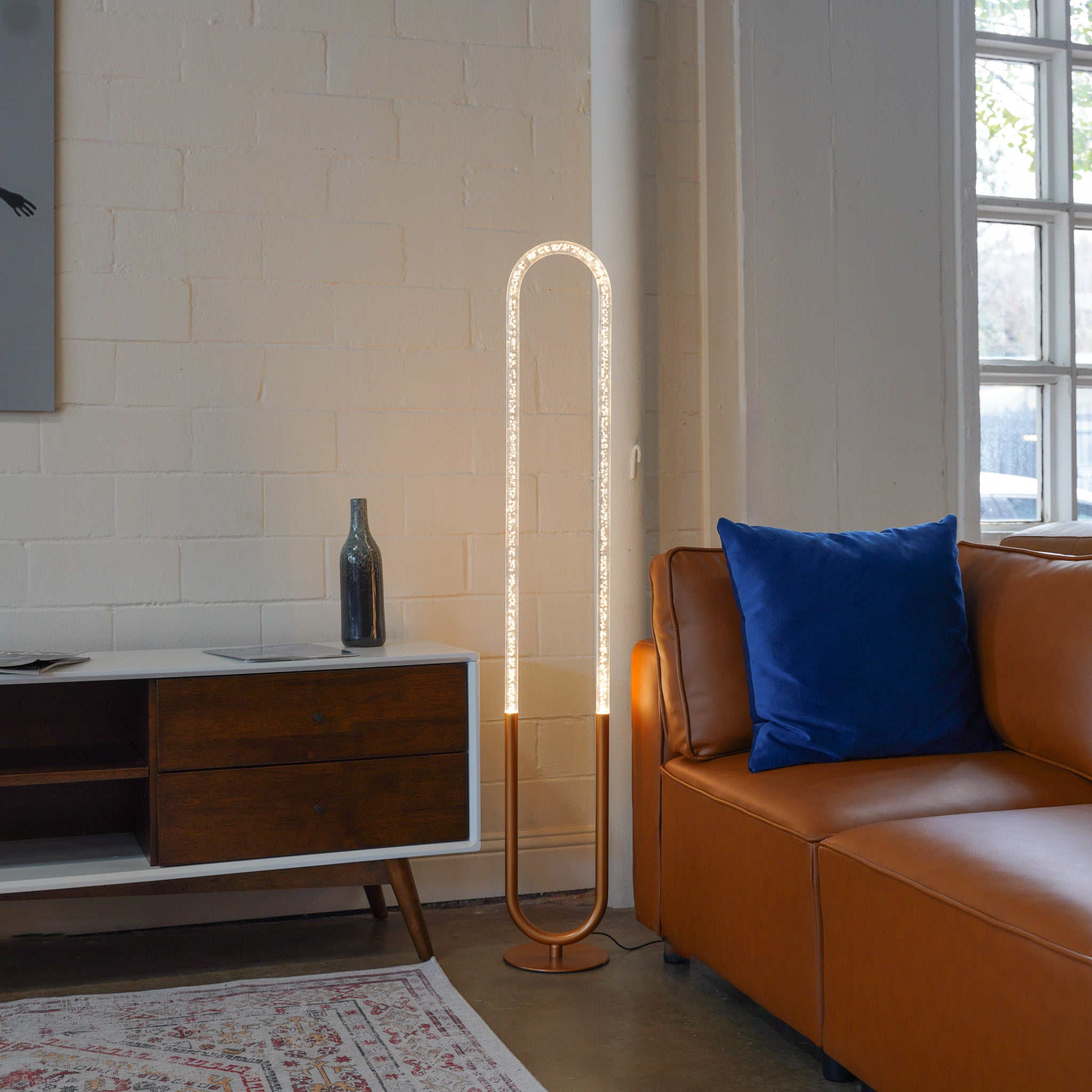 Ashcroft - Zeon LED Floor Lamp Coarse Gold and Clear