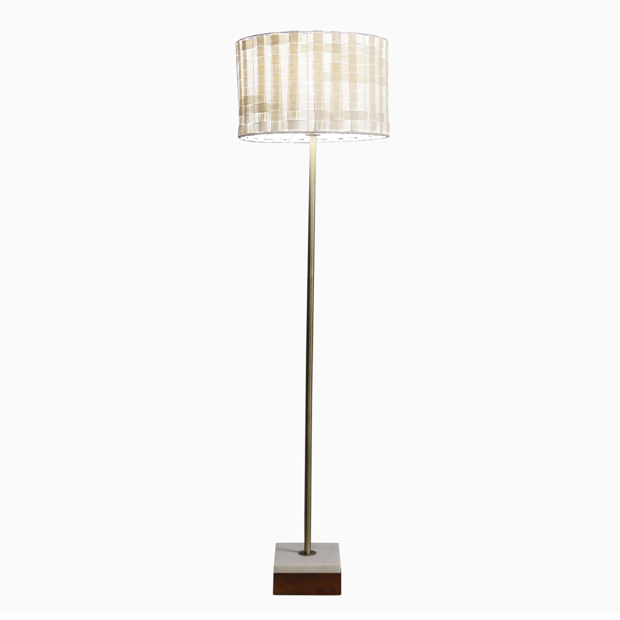 Ashcroft - Viora Marble Base Floor Lamp - Dark Brown and White