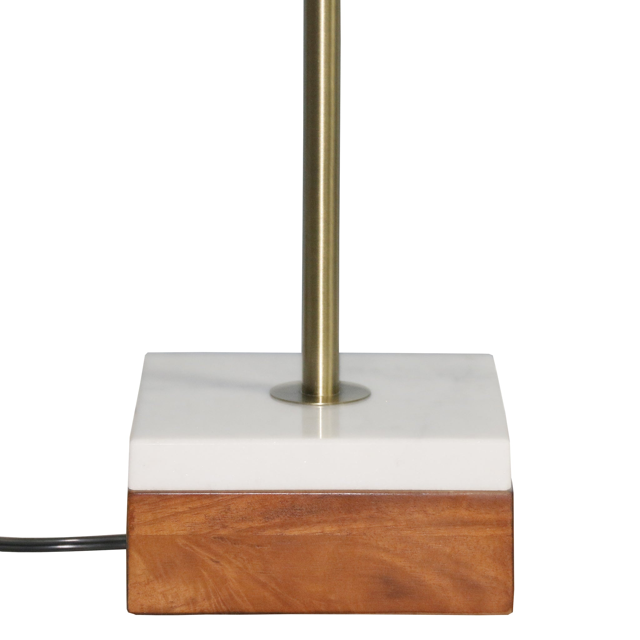 Ashcroft - Viora Marble Base Floor Lamp - Dark Brown and White