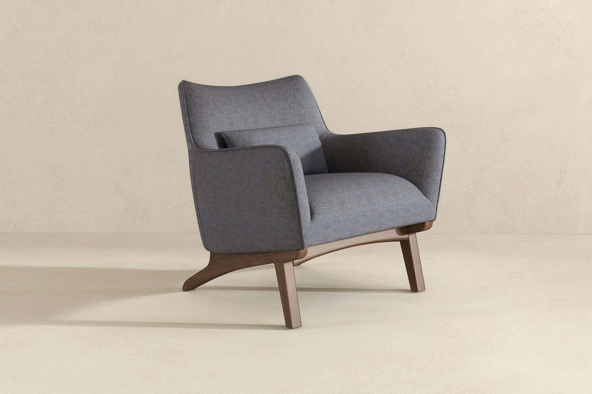Ashcroft Brayden Mid-Century Modern Linen Armchair - Seaside Gray