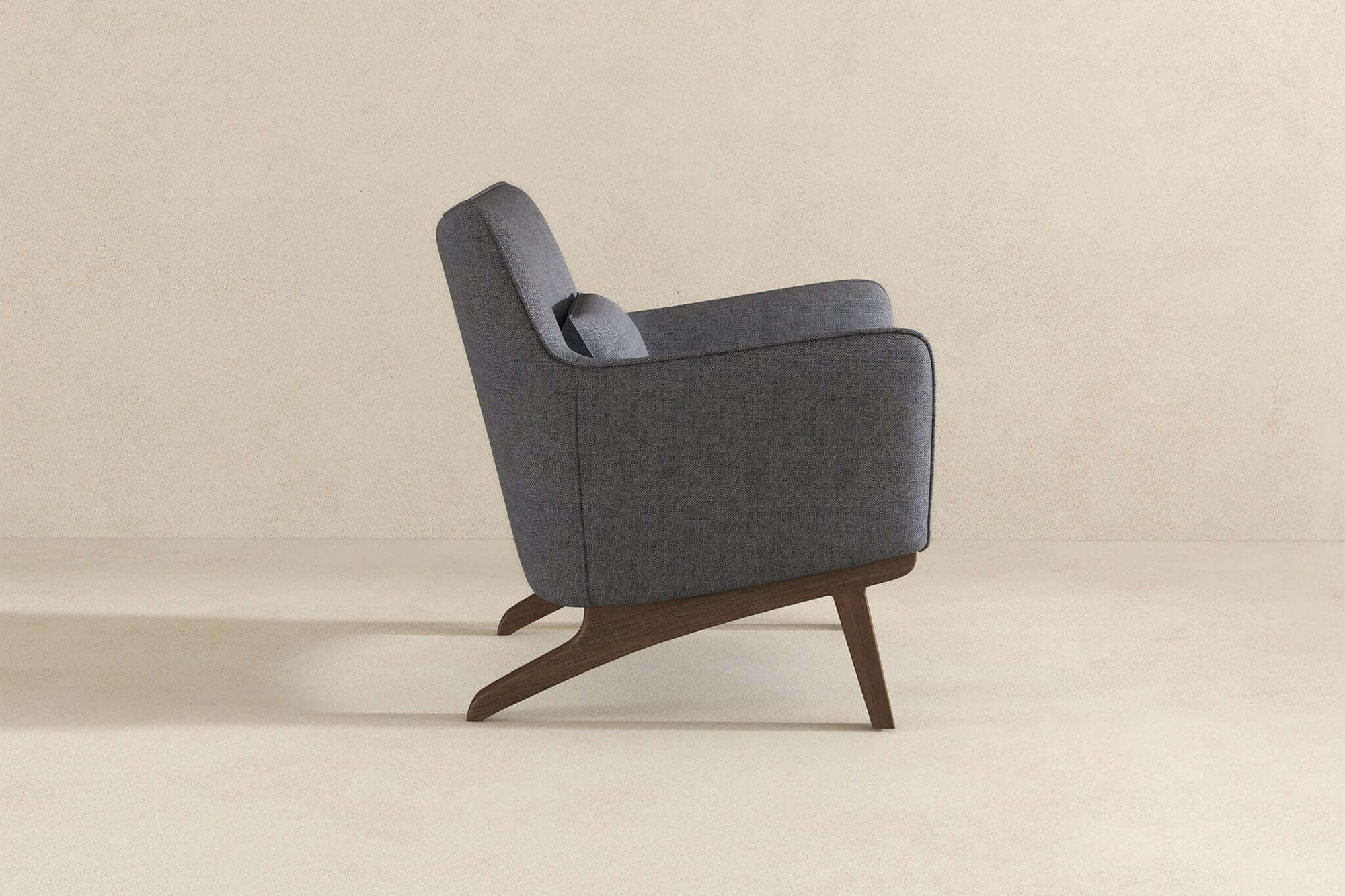Ashcroft Brayden Mid-Century Modern Linen Armchair - Seaside Gray
