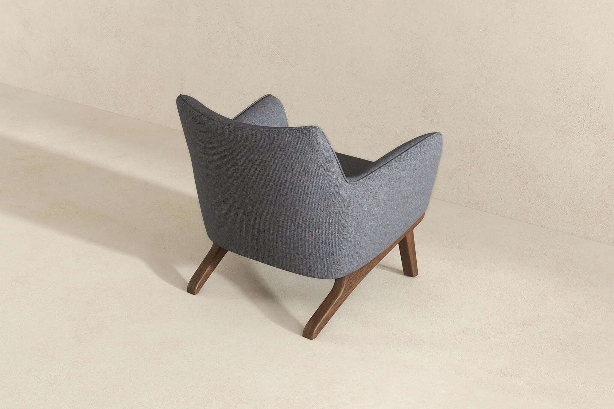 Ashcroft Brayden Mid-Century Modern Linen Armchair - Seaside Gray