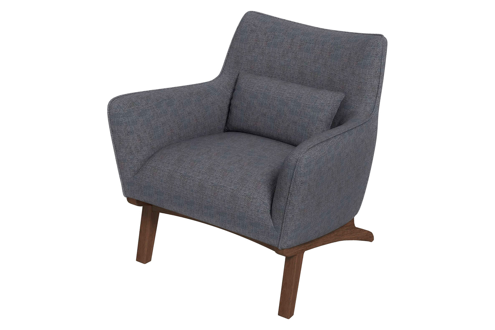 Ashcroft Brayden Mid-Century Modern Linen Armchair - Seaside Gray