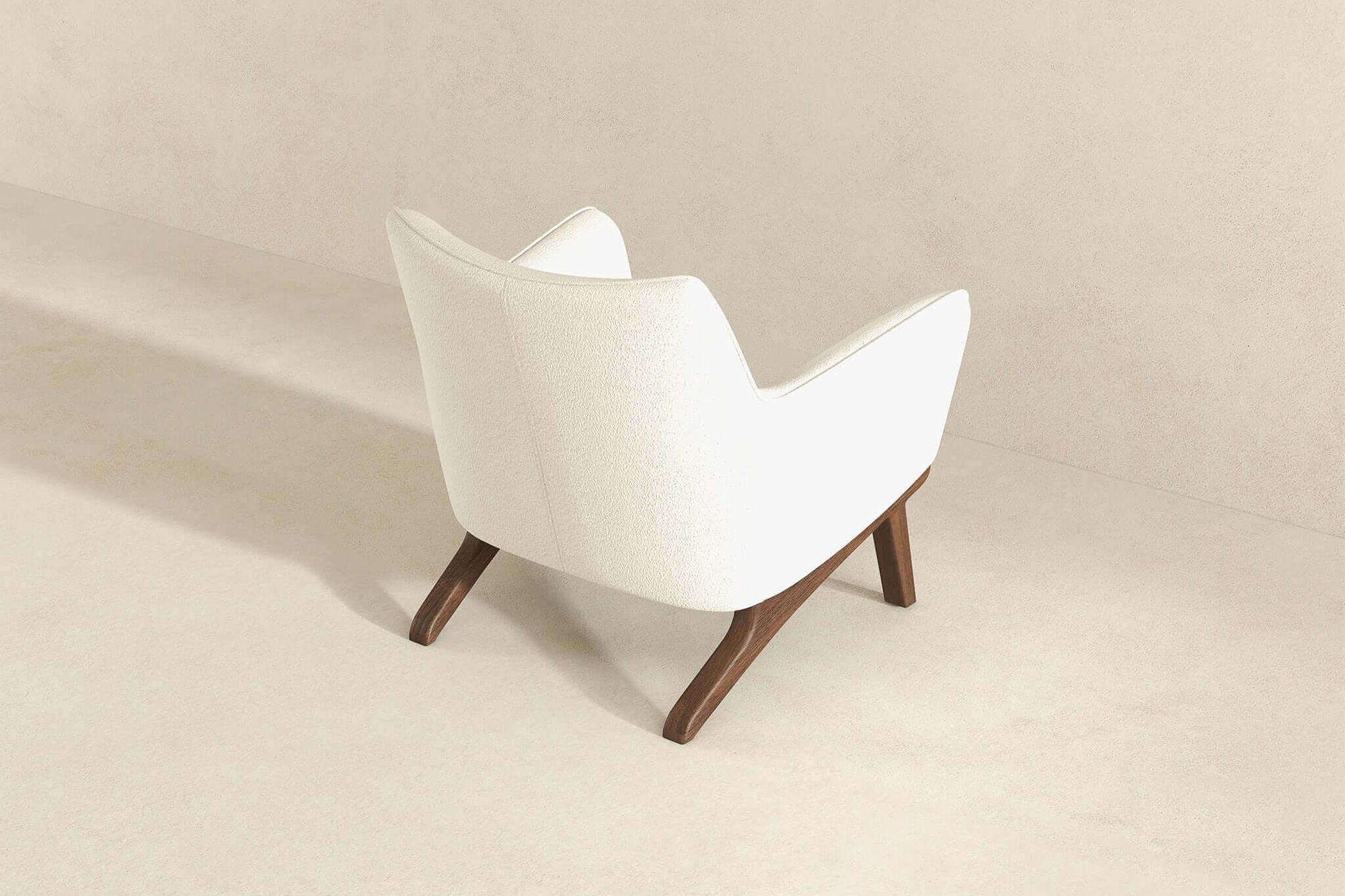 Ashcroft Brayden Mid-Century Modern Boucle Armchair - Beige