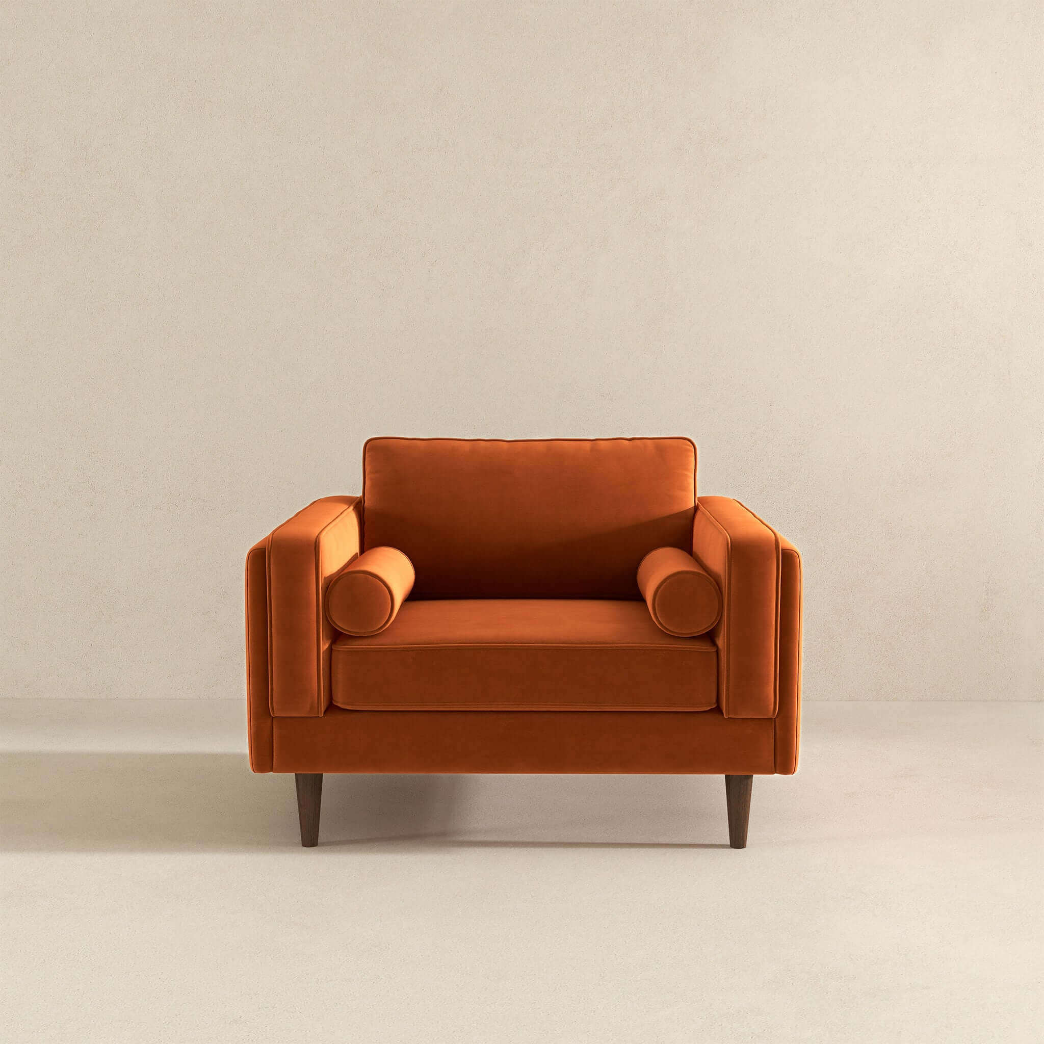 Ashcroft Amber Velvet Lounge Chair - Burnt Orange