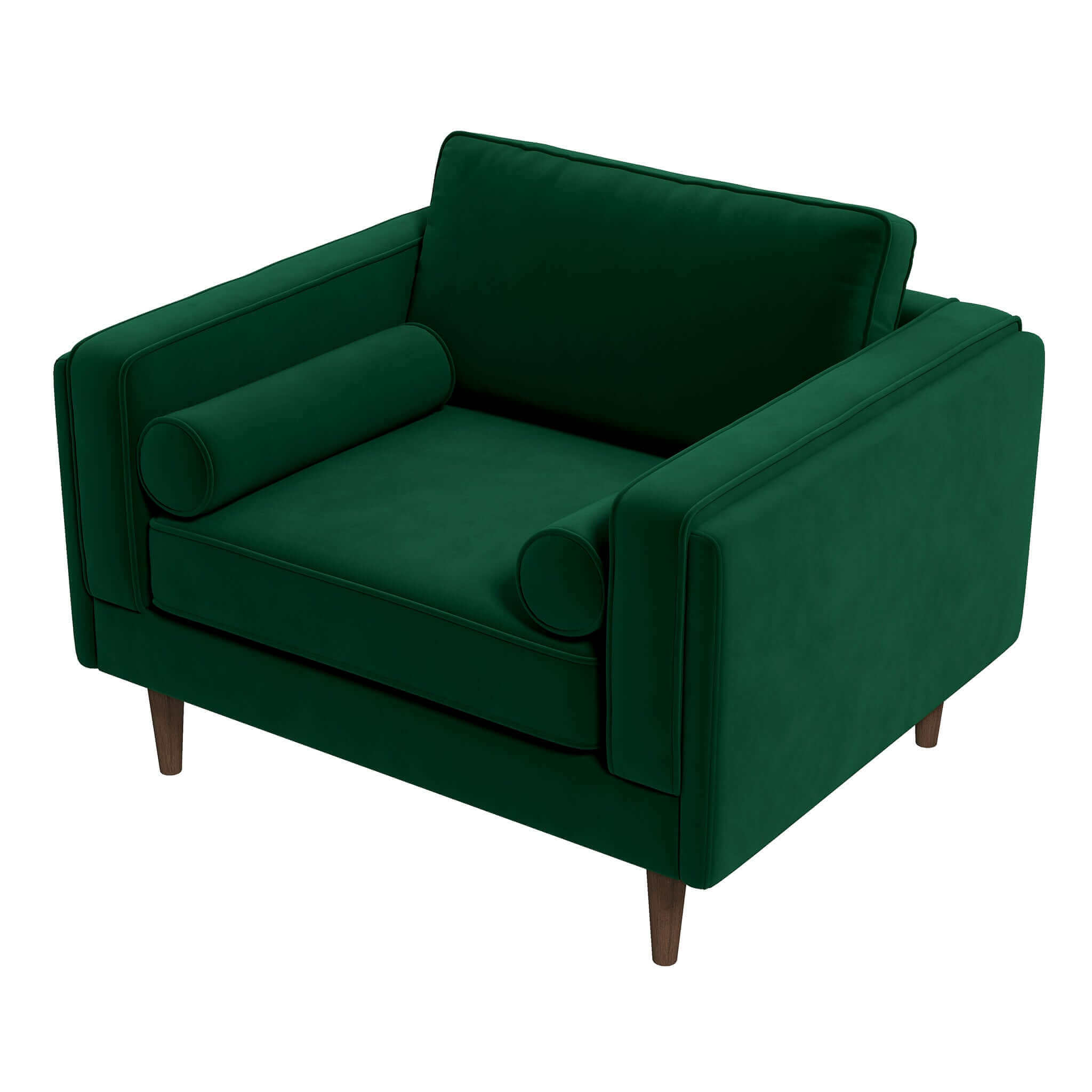 Ashcroft Amber Velvet Lounge Chair - Dark Green