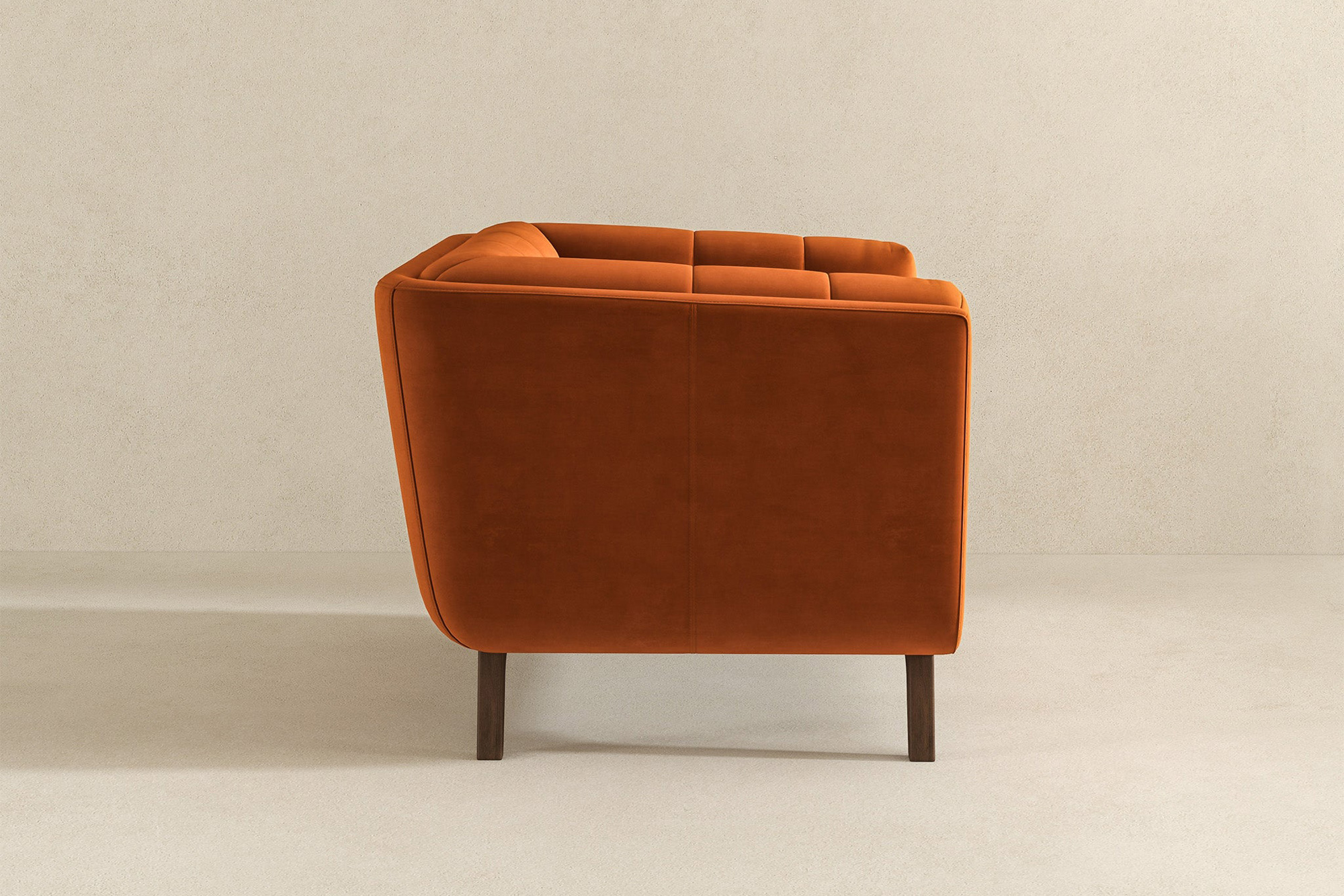 Ashcroft Addison Mid-Century Modern Velvet Lounge Chair - Burnt Orange