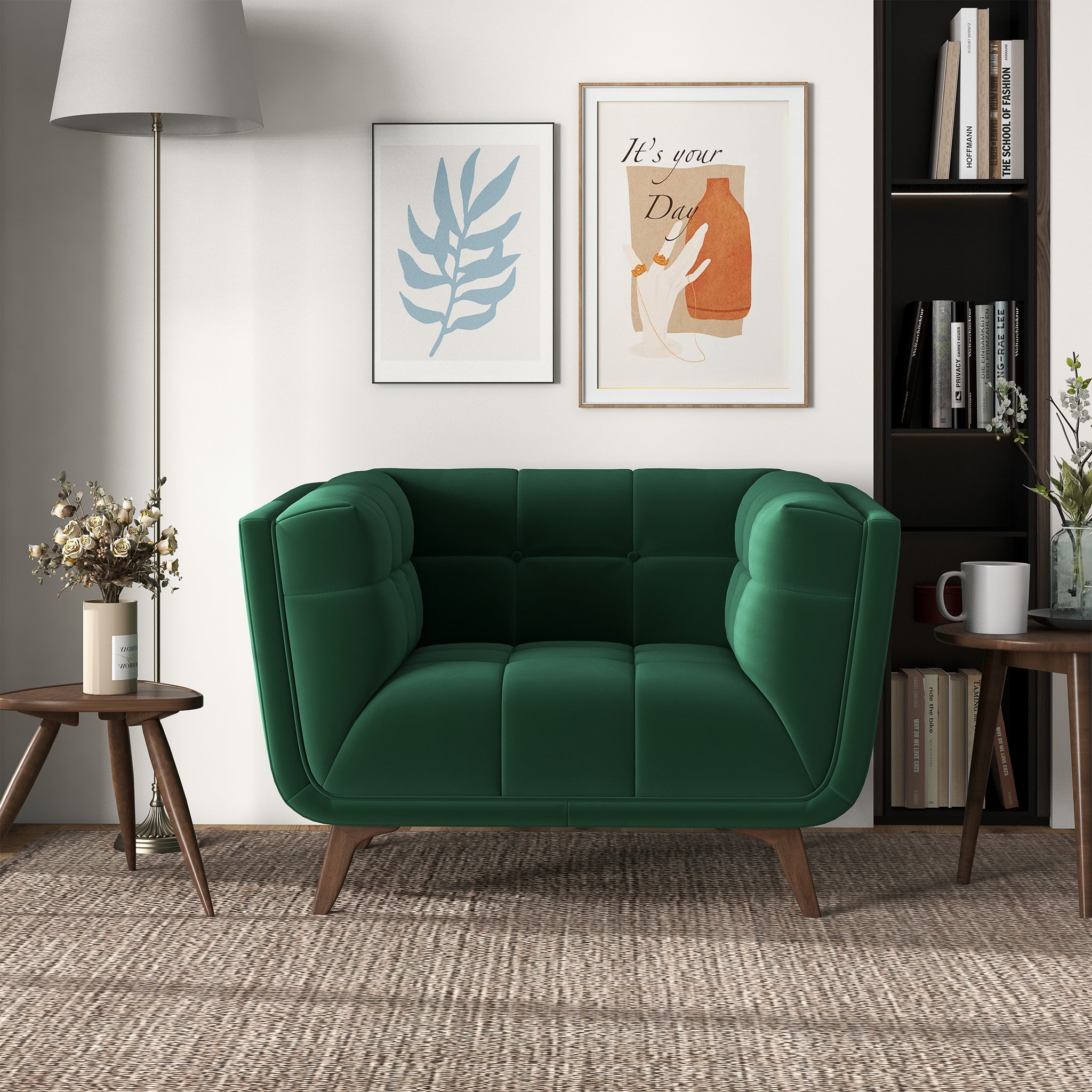 Ashcroft - Addison Mid-Century Modern Velvet Lounge Chair