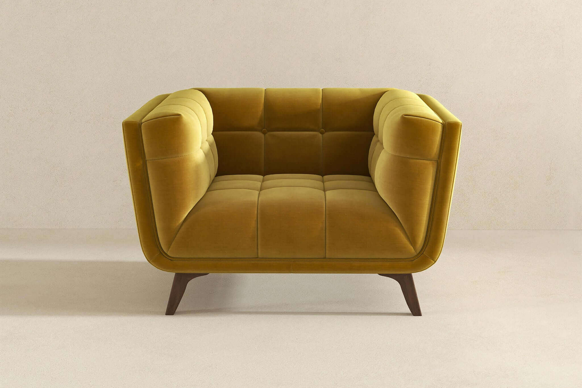 Ashcroft Addison Mid-Century Modern Velvet Lounge Chair - Gold