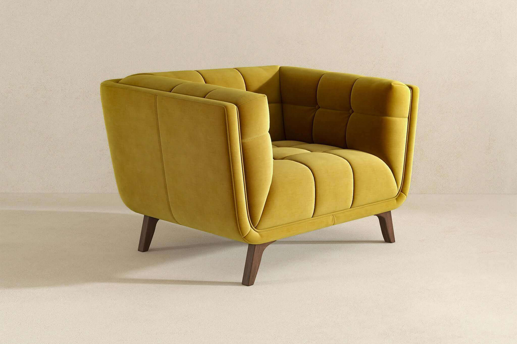 Ashcroft Addison Mid-Century Modern Velvet Lounge Chair - Gold