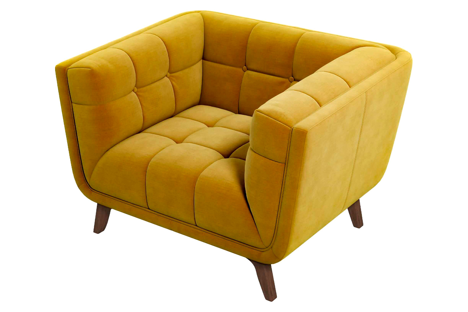 Ashcroft Addison Mid-Century Modern Velvet Lounge Chair - Gold