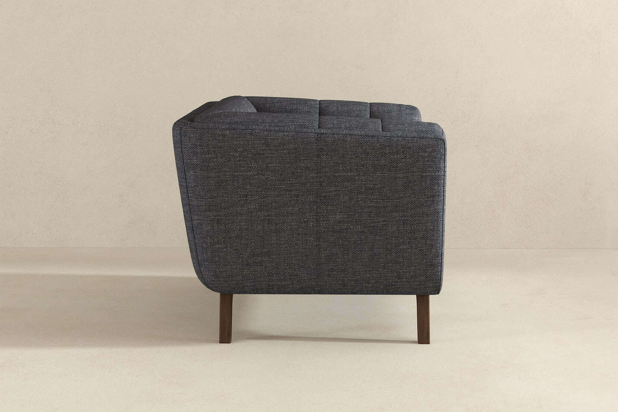 Ashcroft Addison Mid-Century Modern Linen Lounge Chair - Seaside Gray
