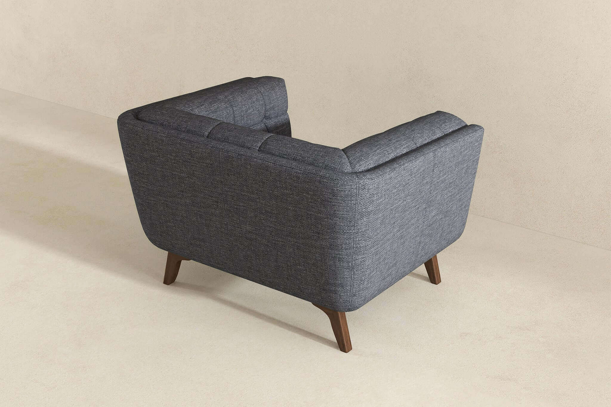 Ashcroft Addison Mid-Century Modern Linen Lounge Chair - Seaside Gray