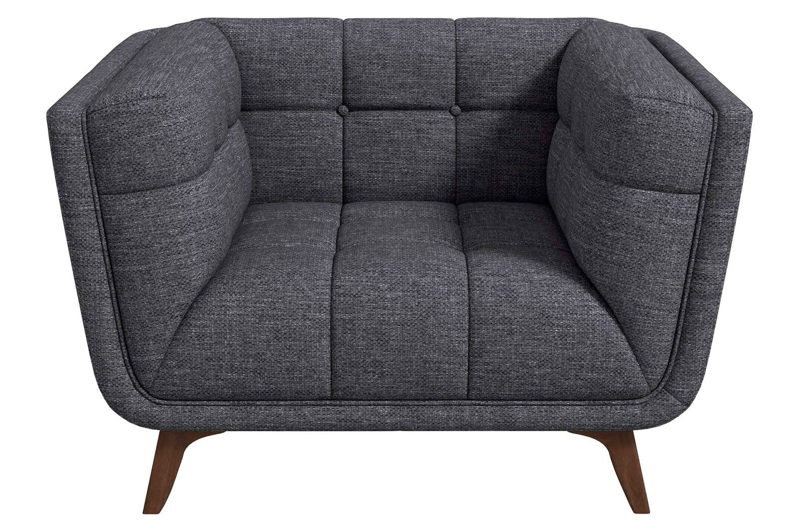 Ashcroft Addison Mid-Century Modern Linen Lounge Chair - Seaside Gray
