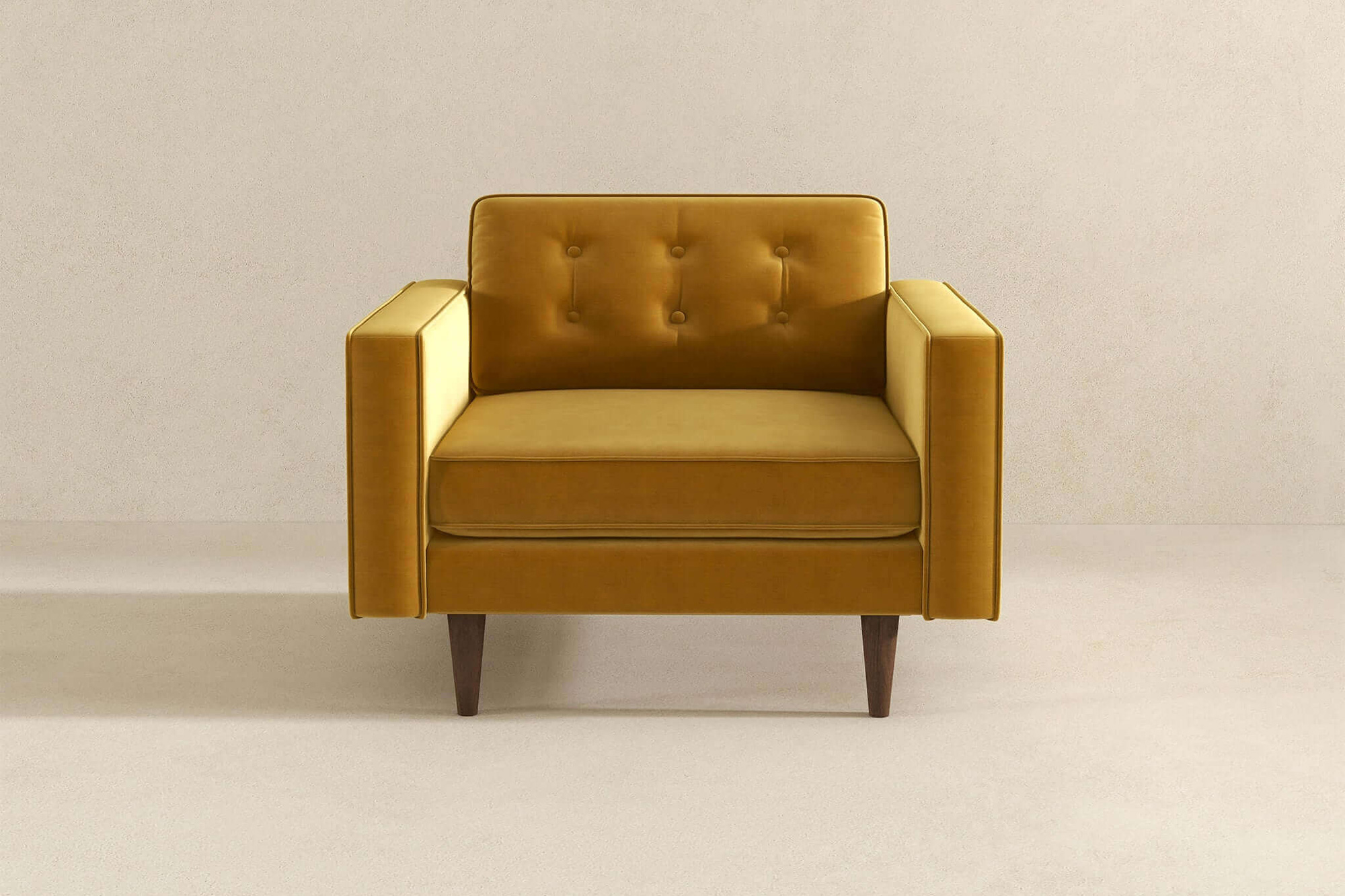 Ashcroft Casey Velvet Lounge Chair - Gold