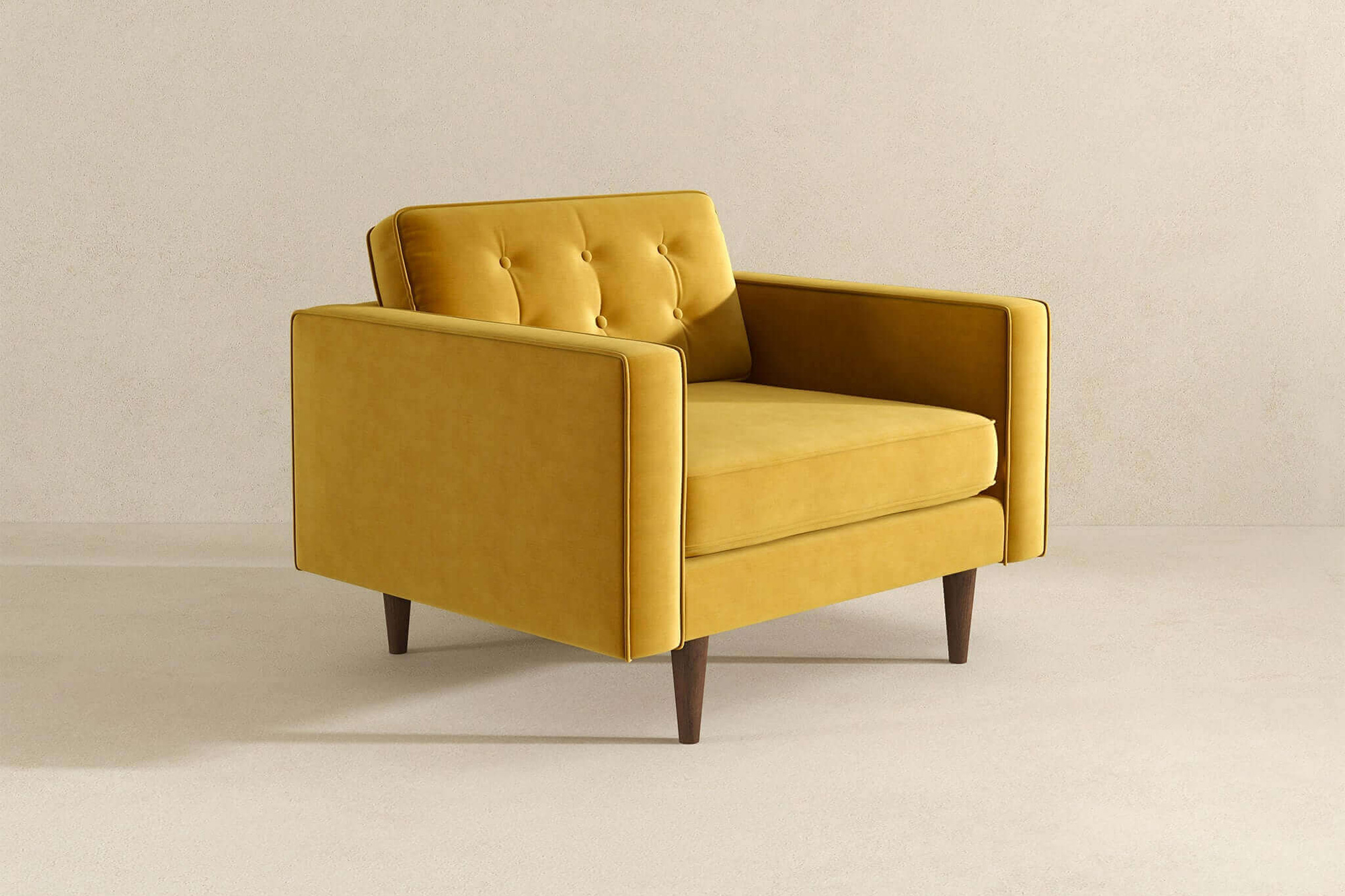 Ashcroft Casey Velvet Lounge Chair - Gold