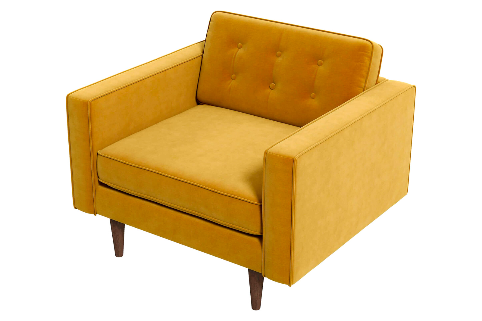 Ashcroft Casey Velvet Lounge Chair - Gold