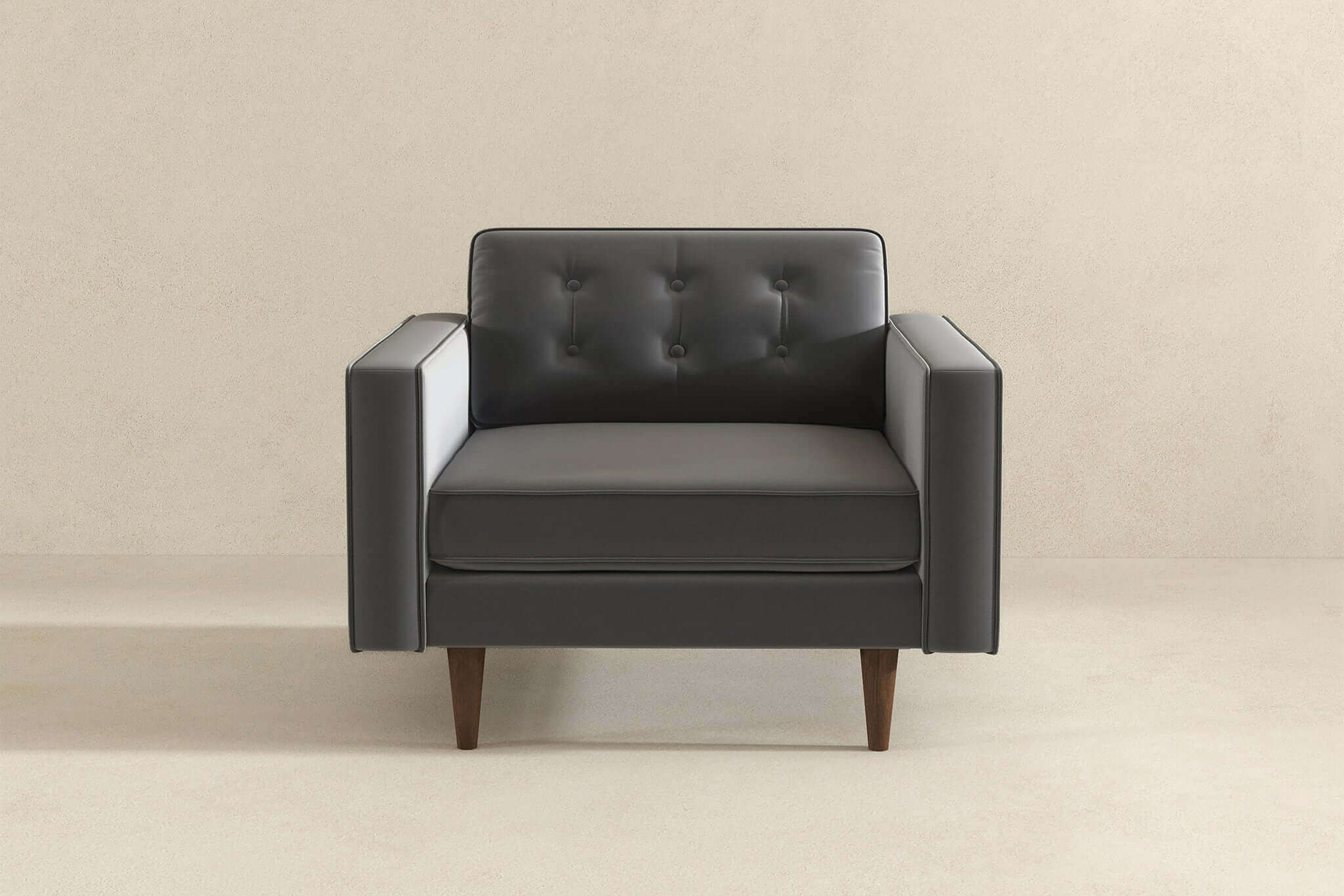 Ashcroft Casey Velvet Lounge Chair - Gray