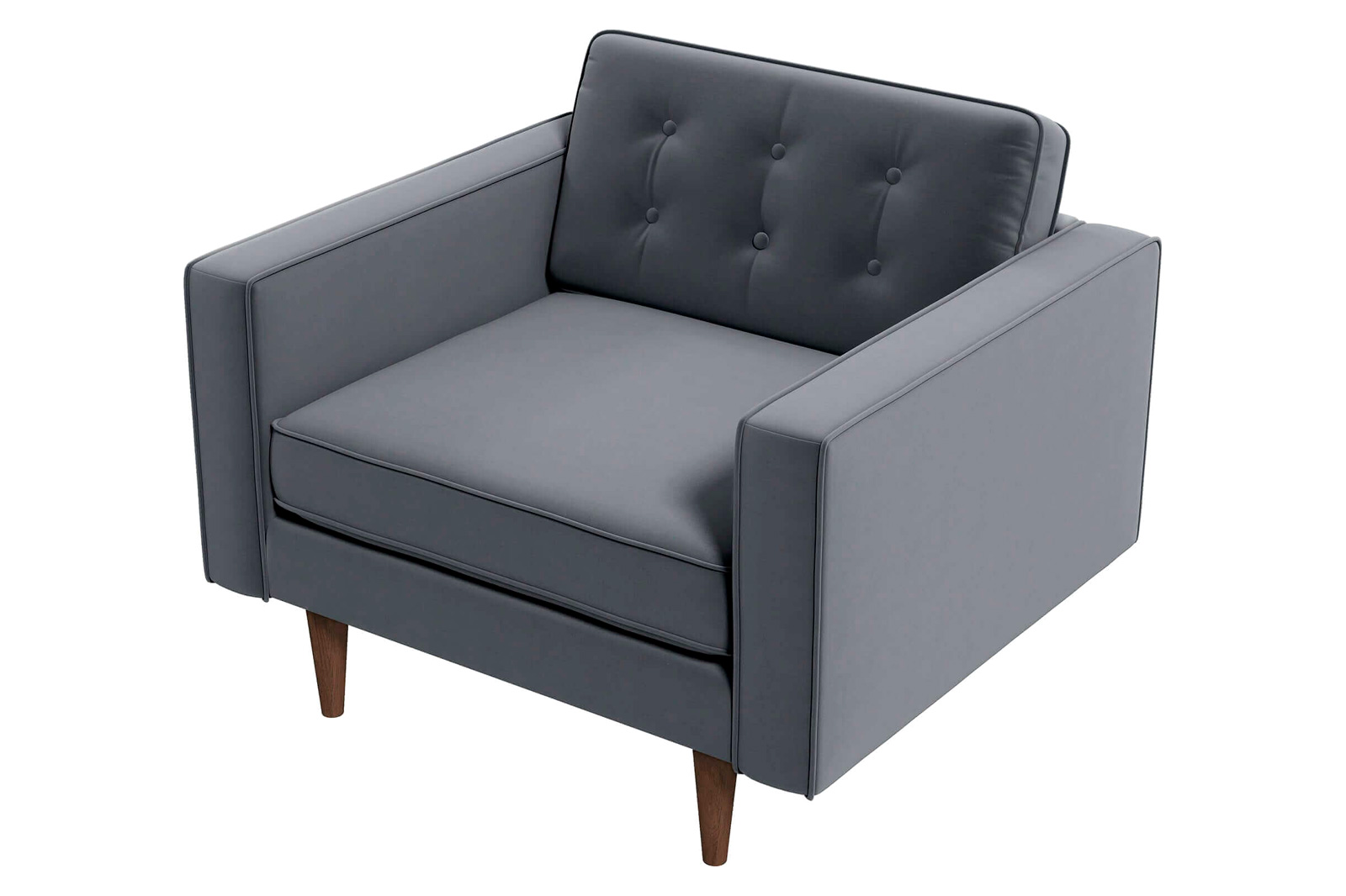 Ashcroft Casey Velvet Lounge Chair - Gray