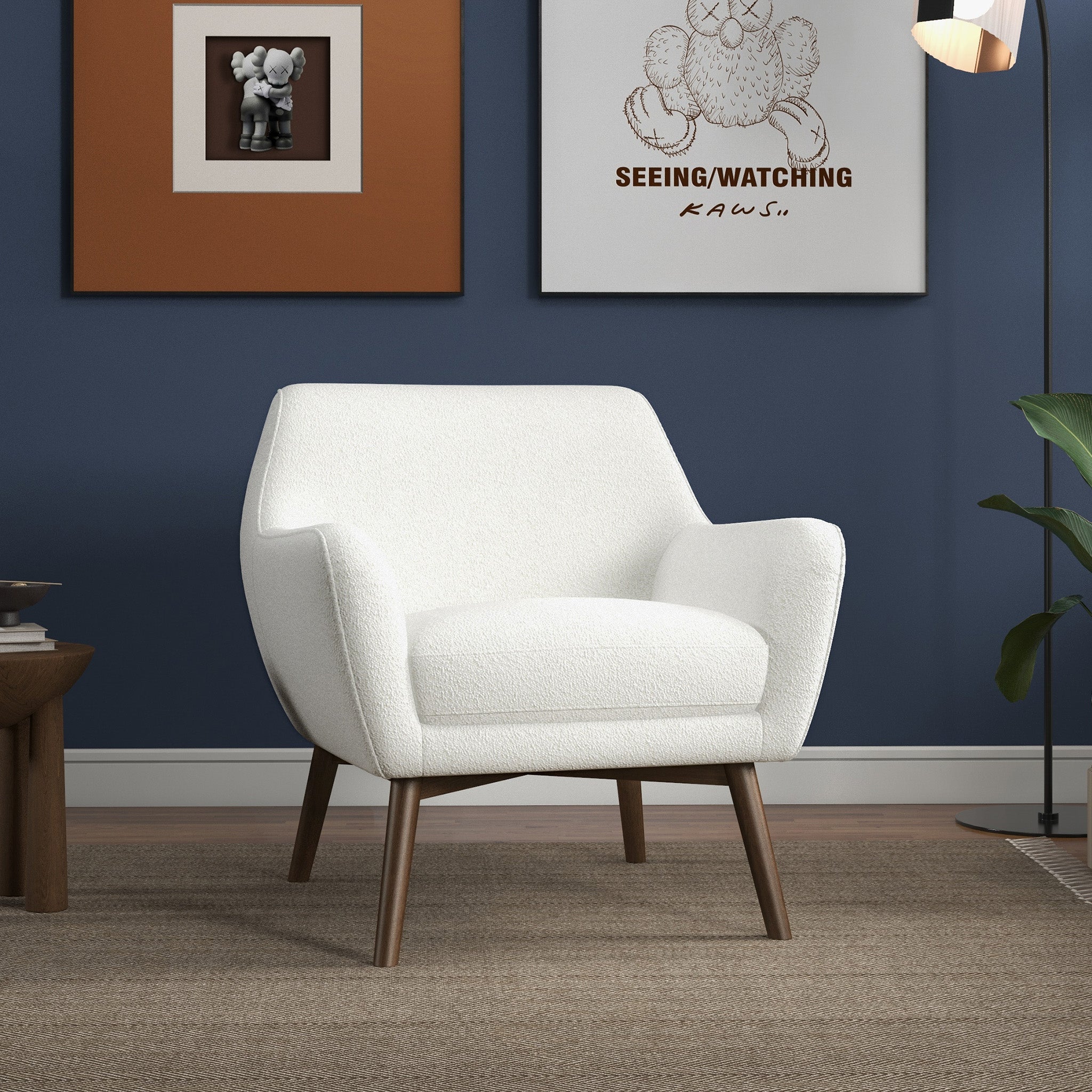 Ashcroft Panom Lounge Chair - White Boucle