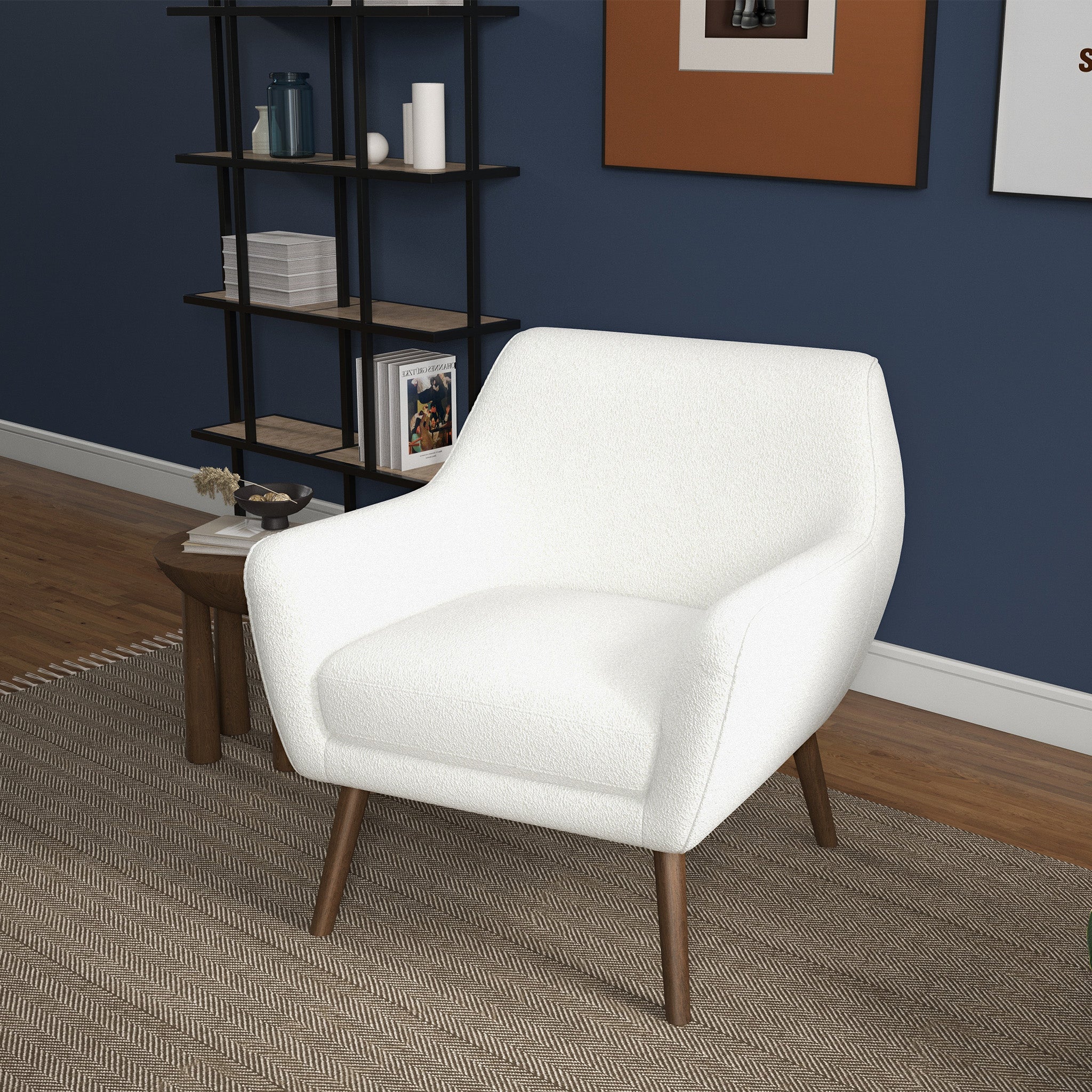 Ashcroft Panom Lounge Chair - White Boucle