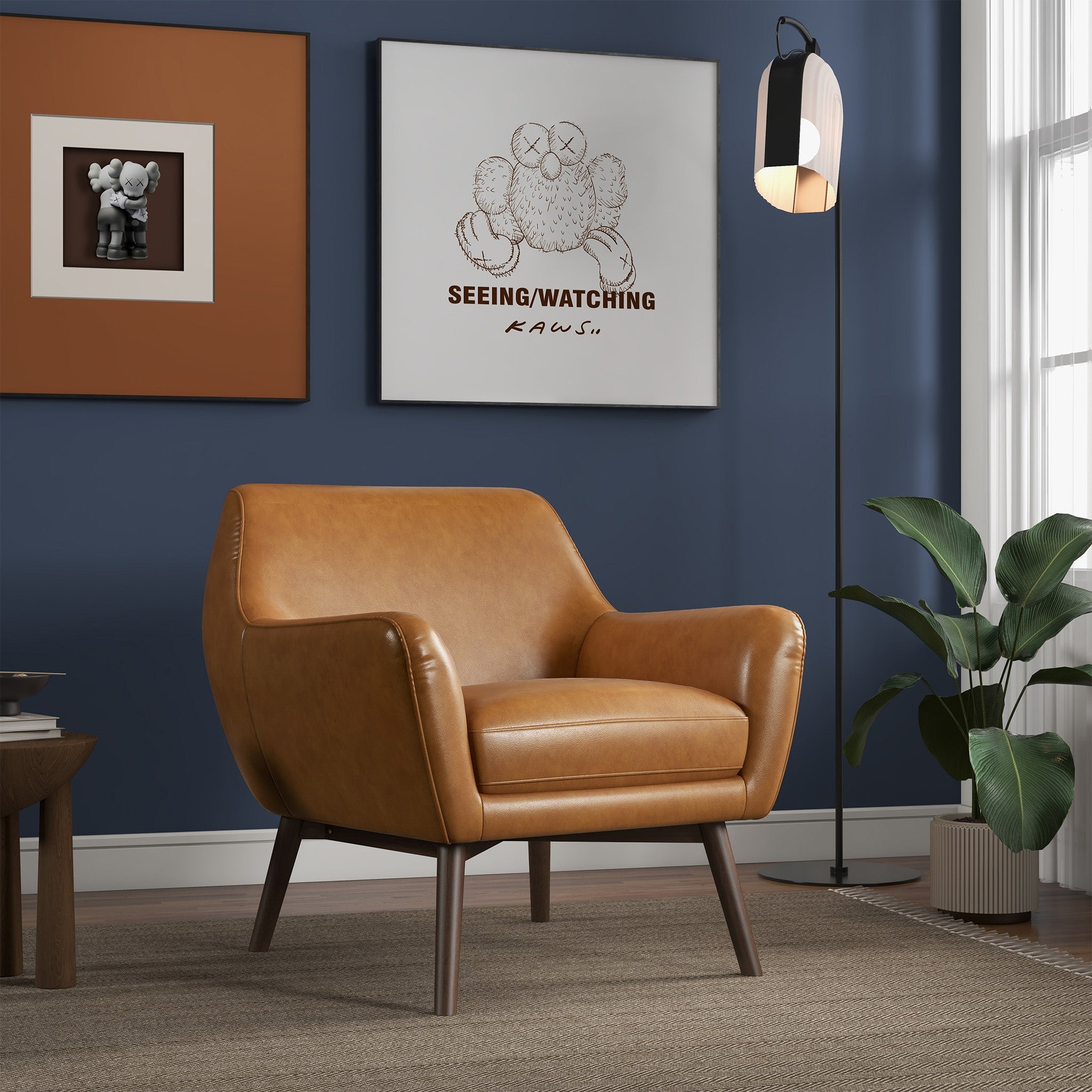 Ashcroft Panom Lounge Chair – Tan Leather