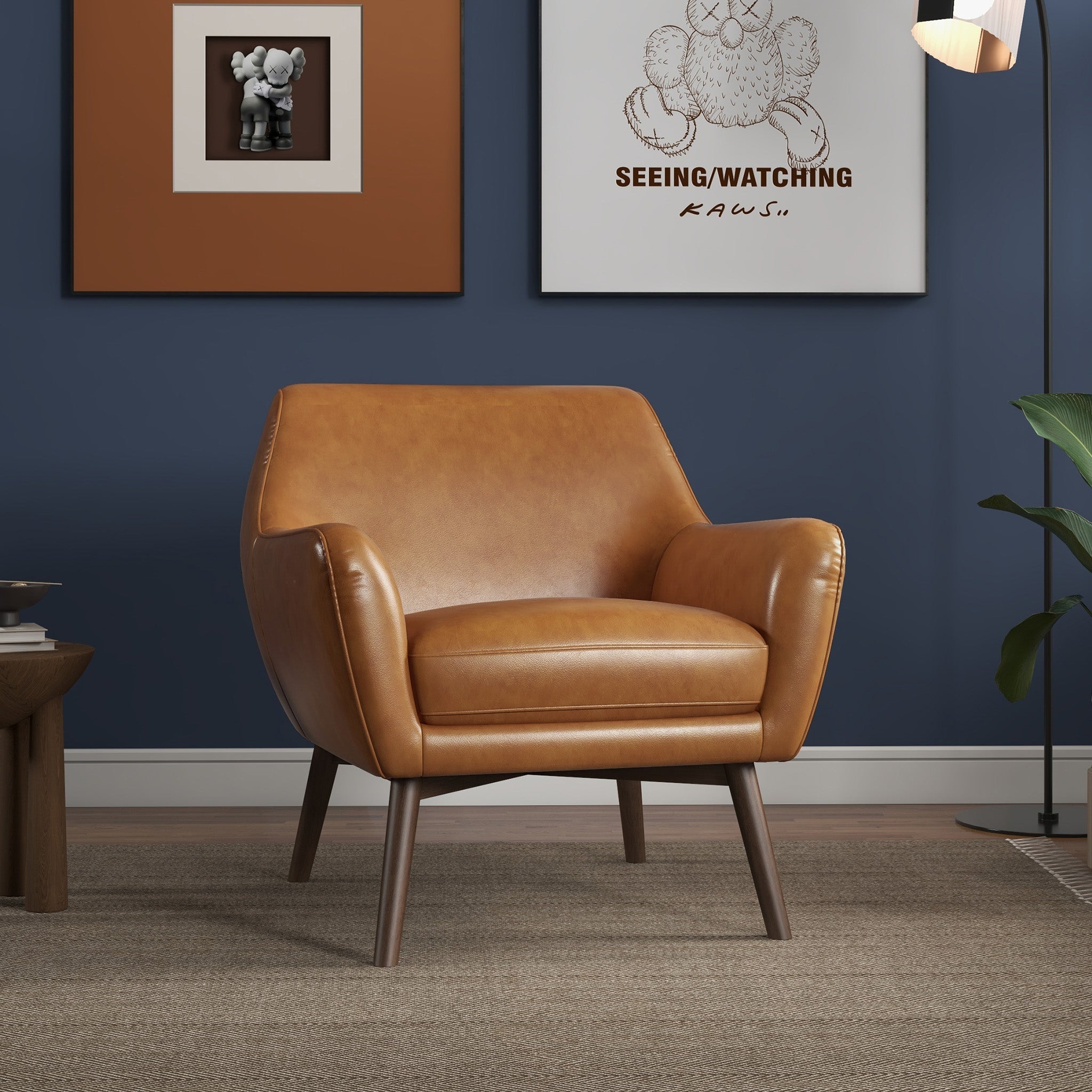 Ashcroft Panom Lounge Chair – Tan Leather