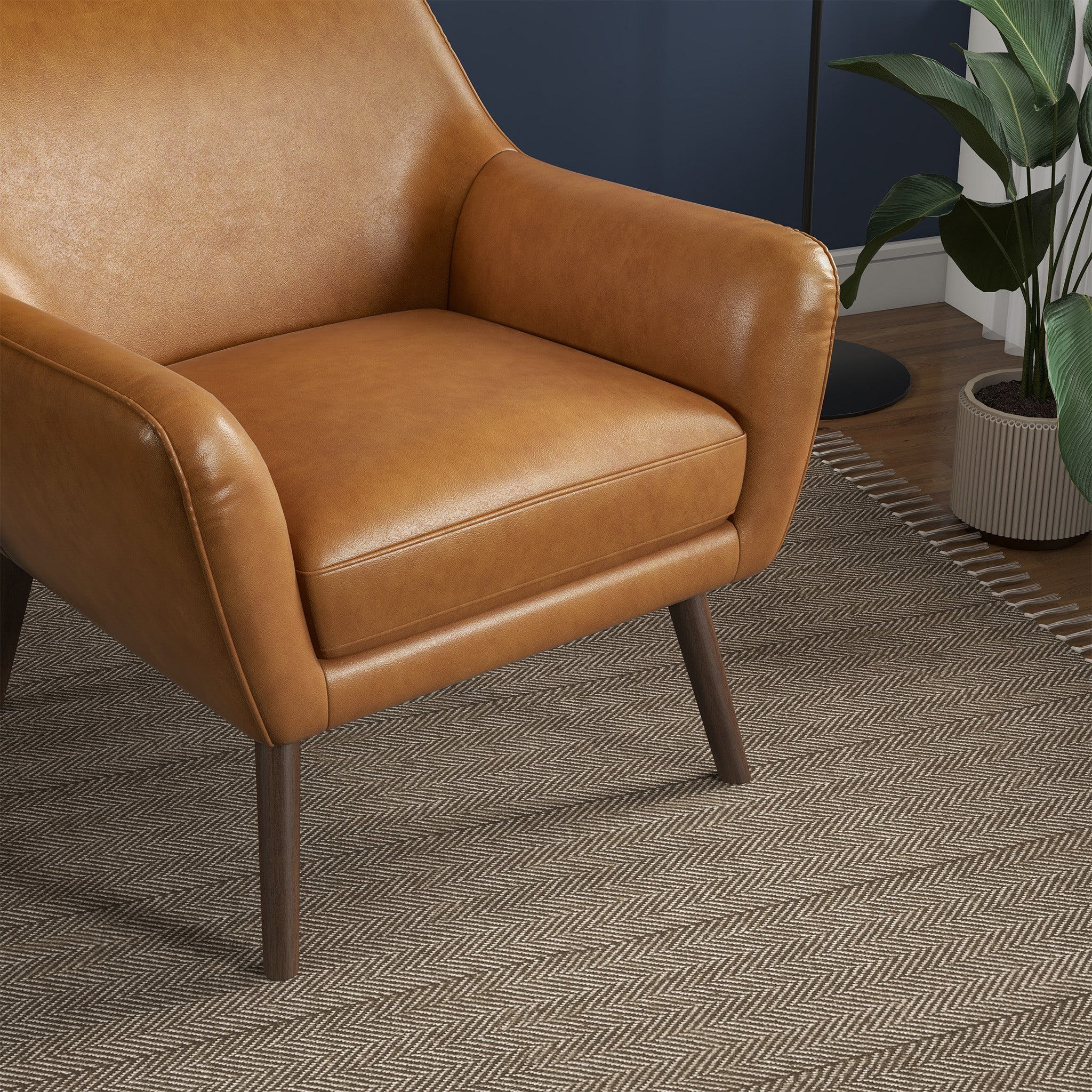 Ashcroft Panom Lounge Chair – Tan Leather
