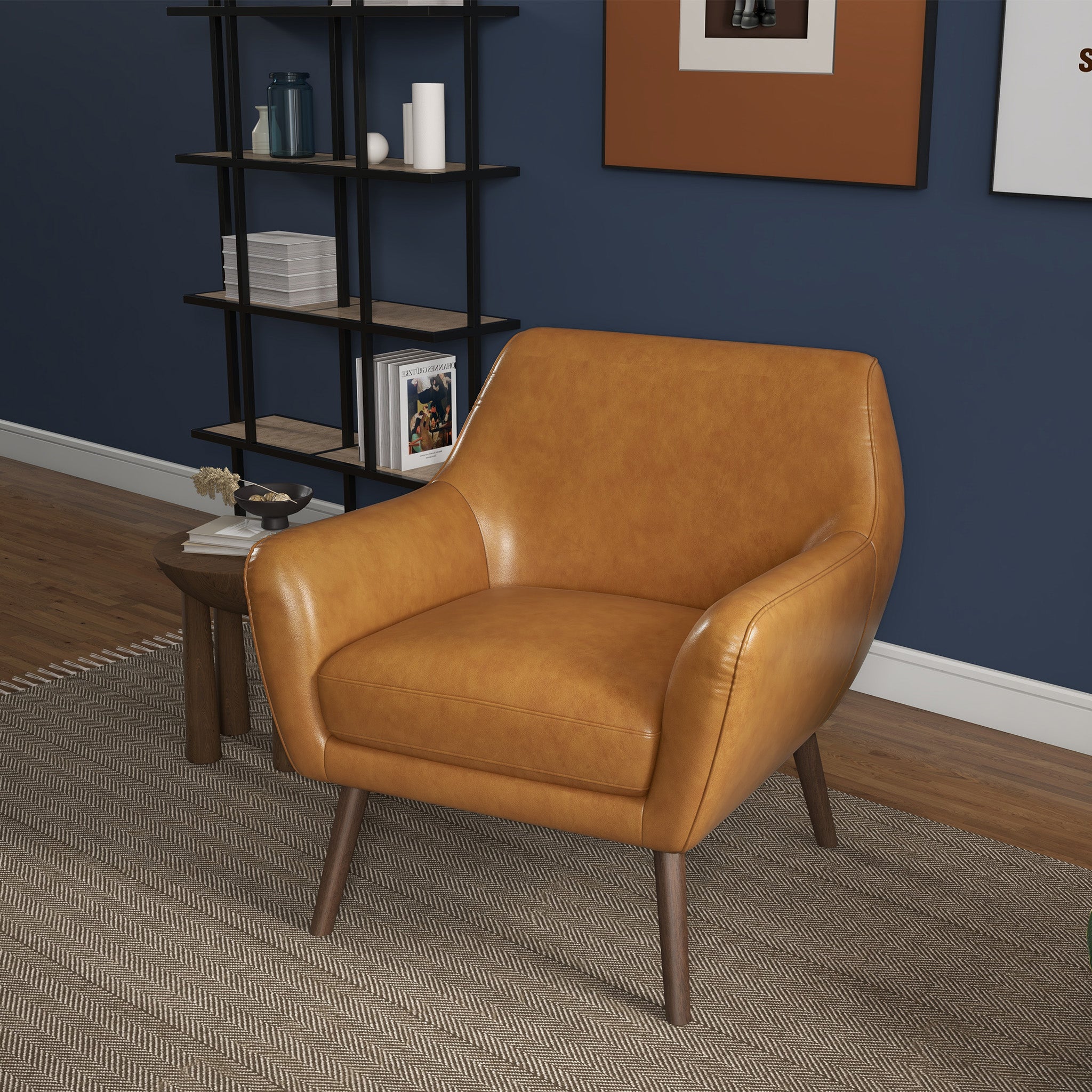 Ashcroft Panom Lounge Chair – Tan Leather