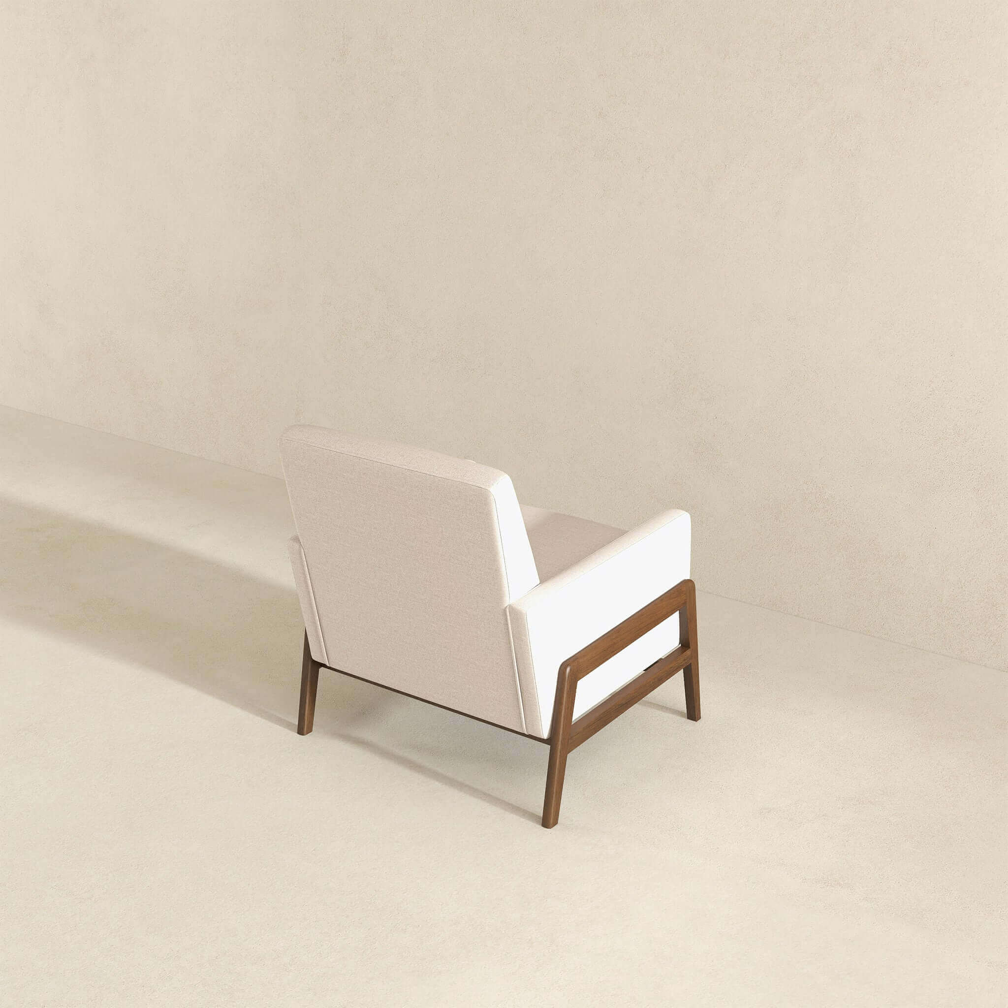 Ashcroft Cole Solid Wood Velvet Lounge Chair – Beige