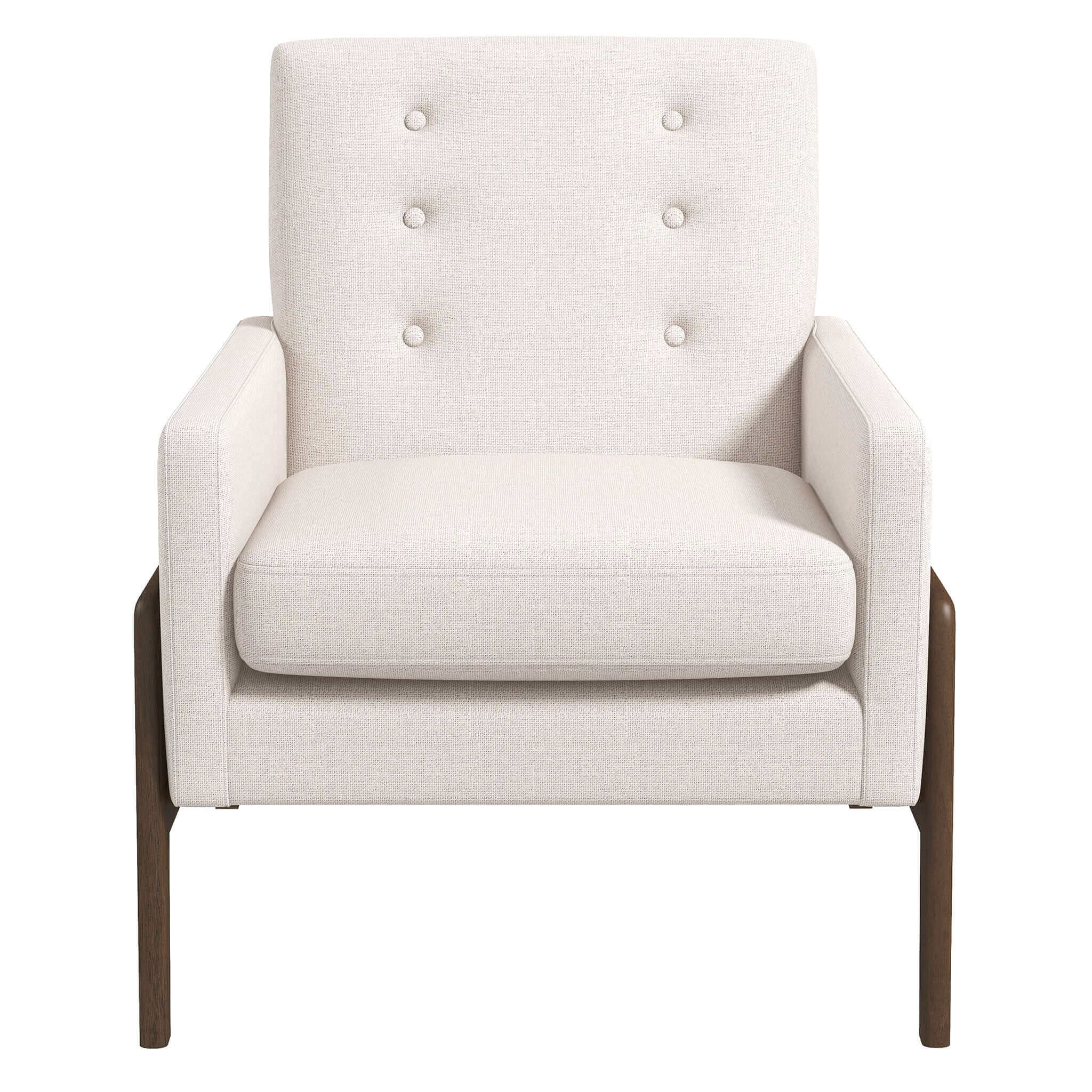 Ashcroft Cole Solid Wood Velvet Lounge Chair – Beige