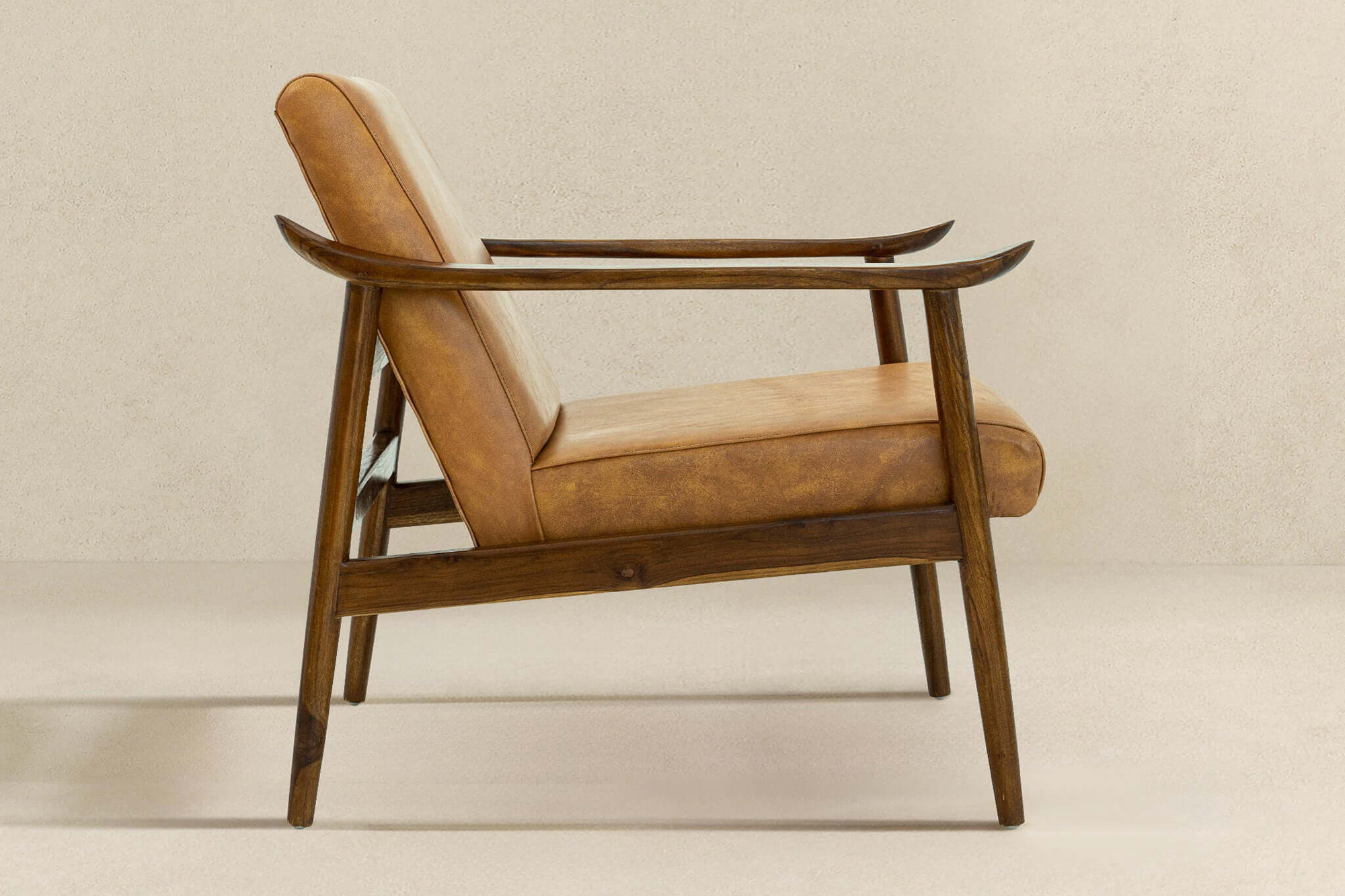 Ashcroft Brandon Leather Lounge Chair - Antique Tan