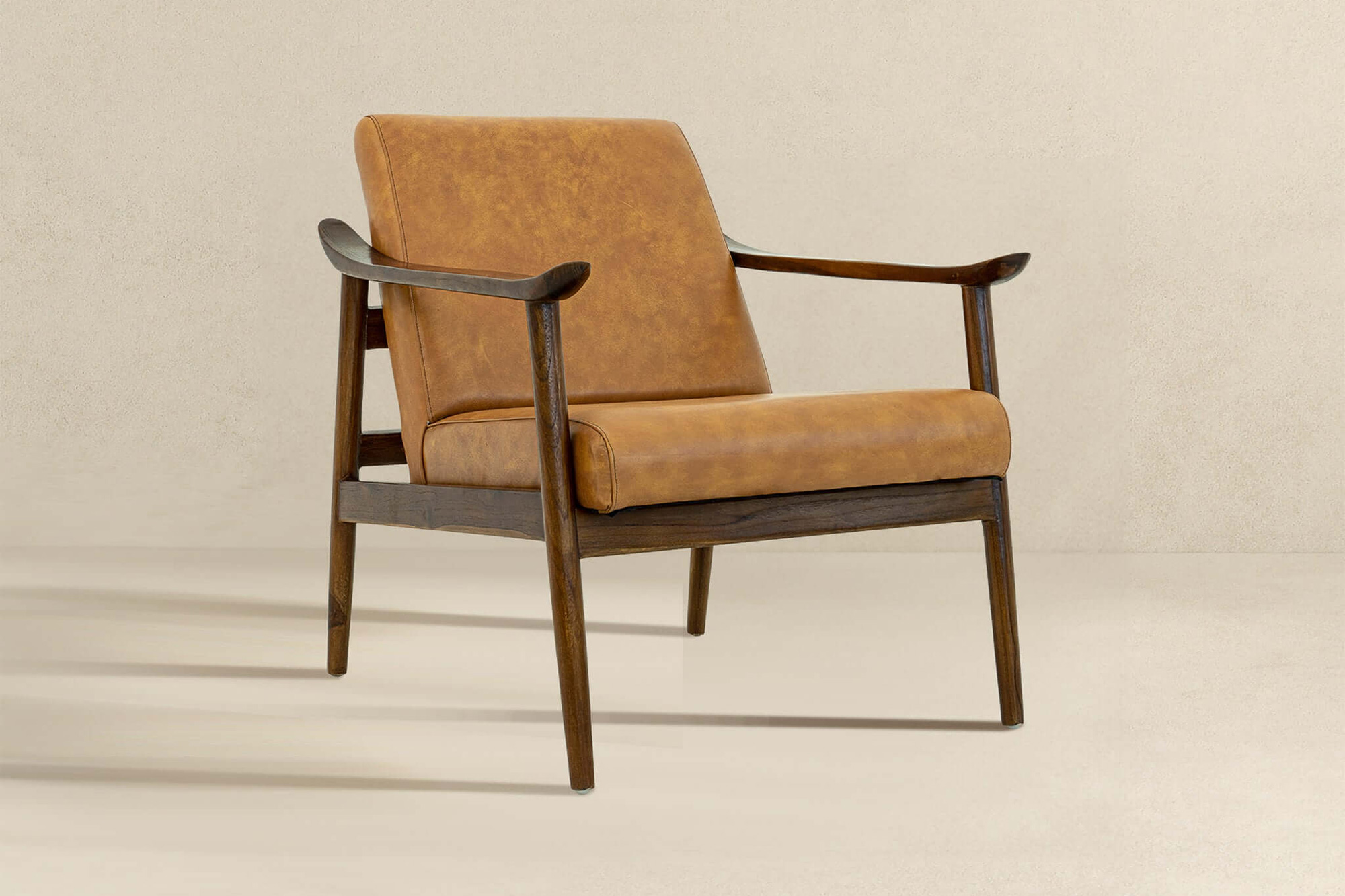 Ashcroft Brandon Leather Lounge Chair - Antique Tan