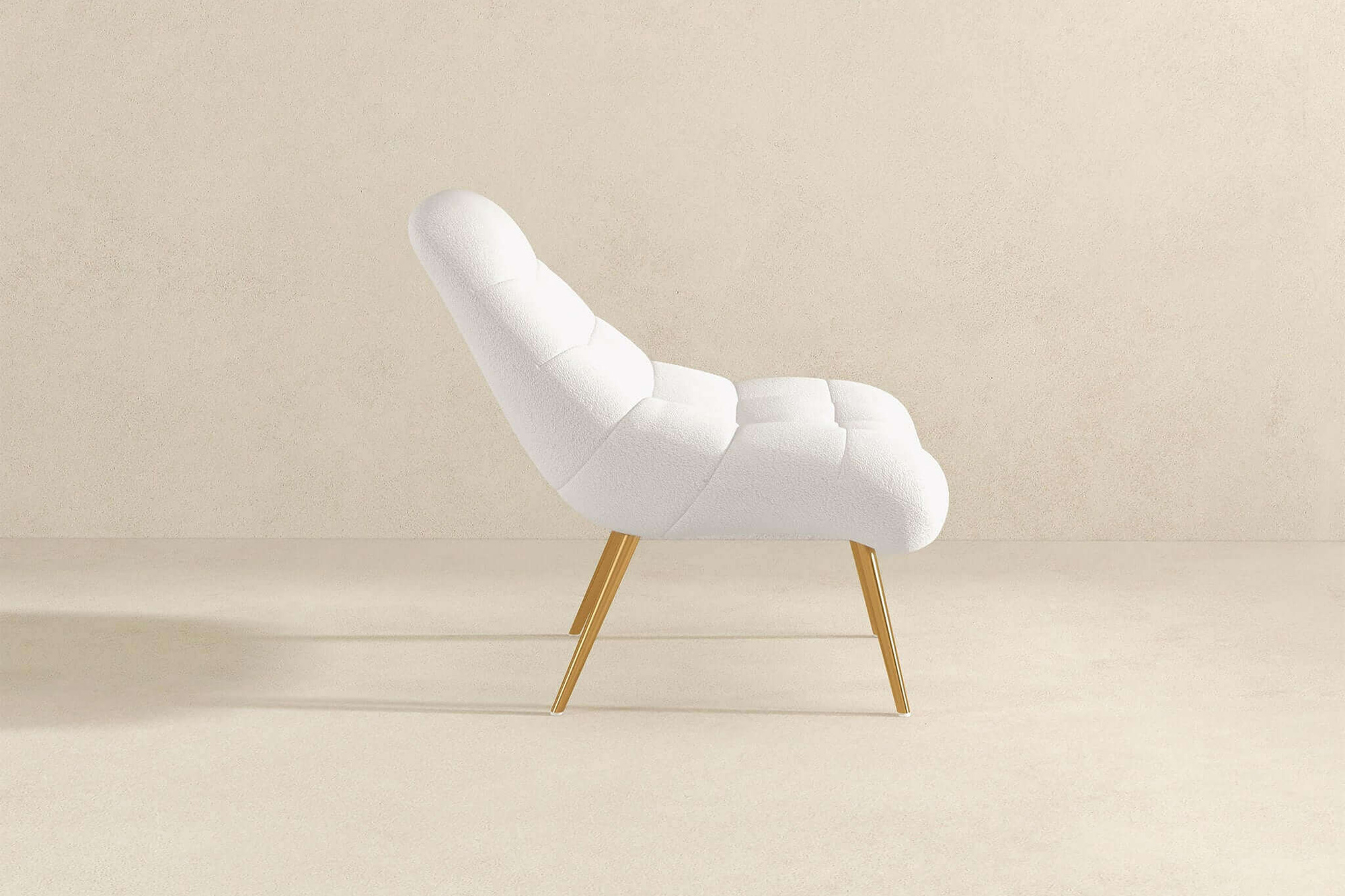 Ashcroft Aubrey French Boucle Lounge Chair - White