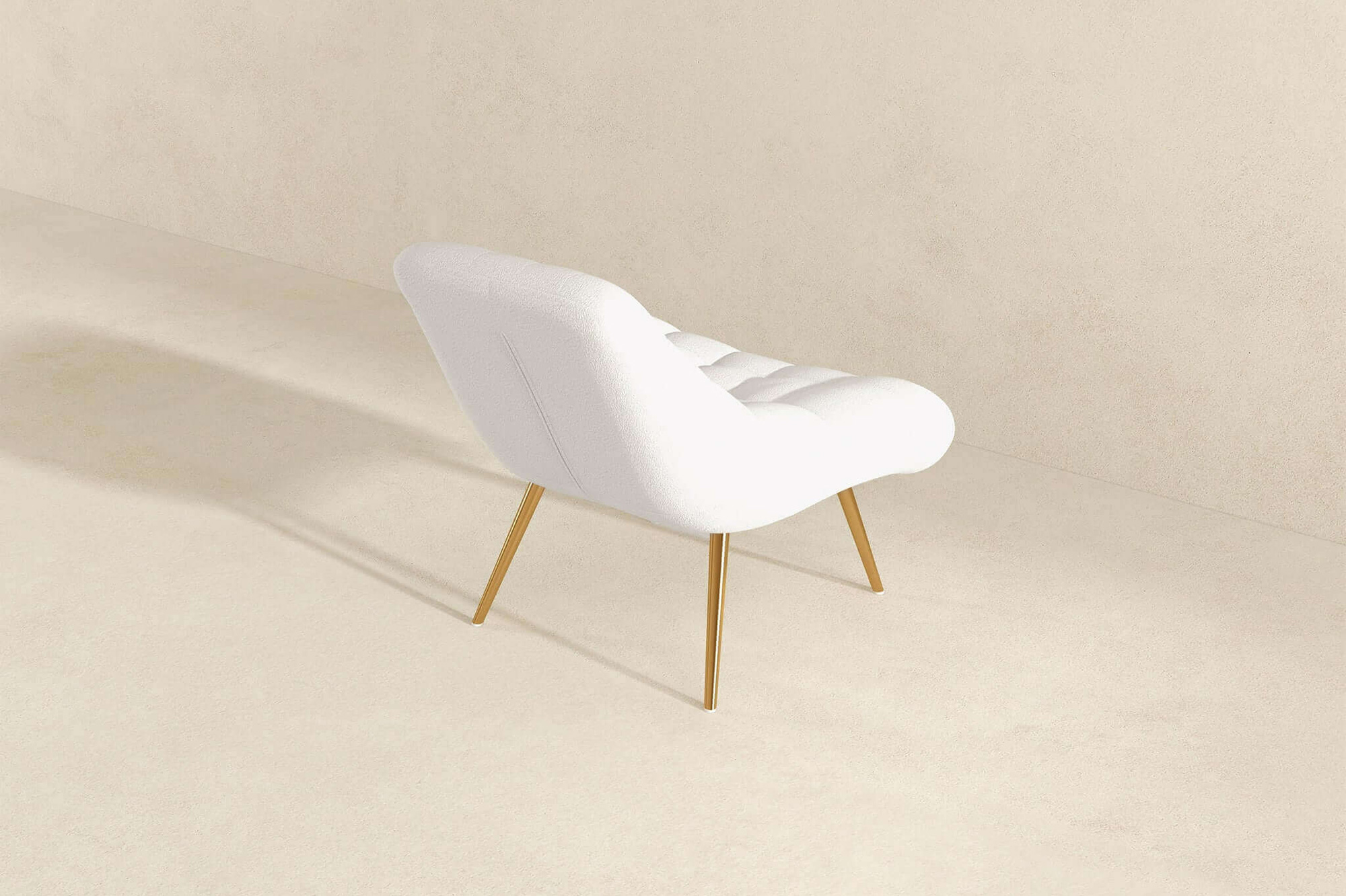 Ashcroft Aubrey French Boucle Lounge Chair - White