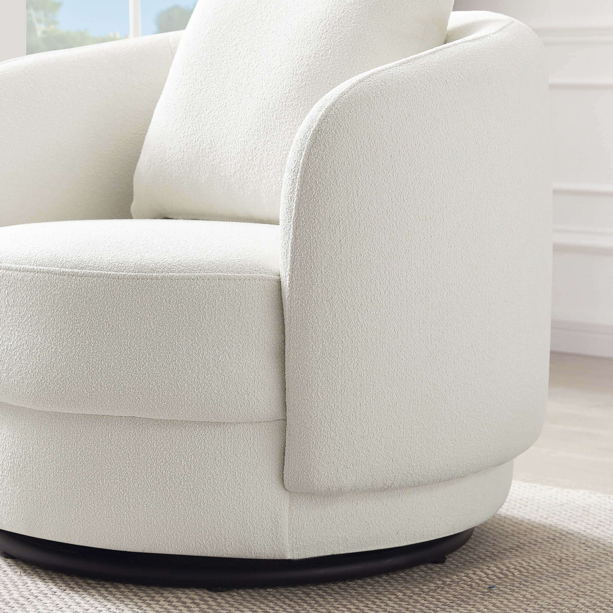 Ashcroft Dylan Boucle Lounge Chair - Cream