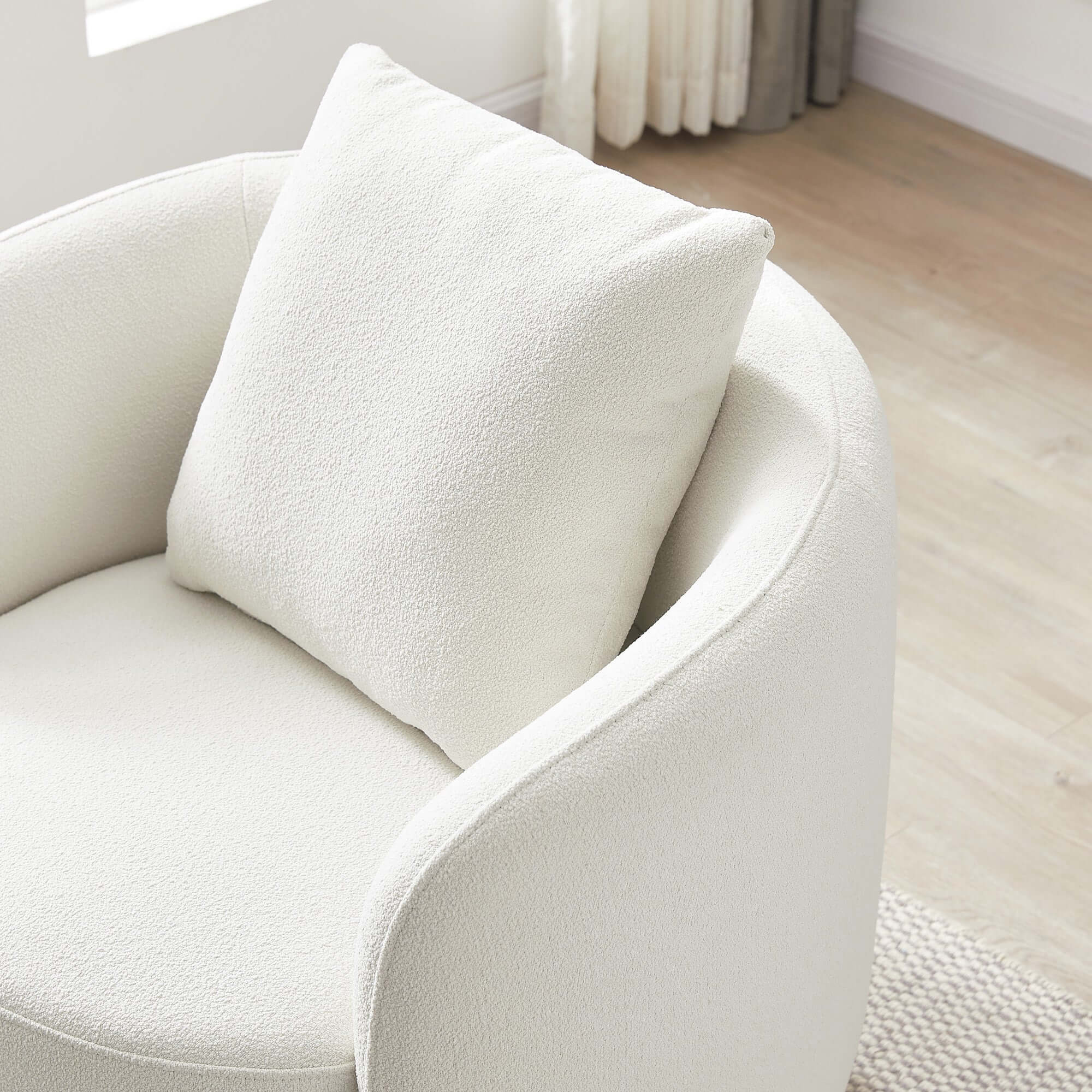 Ashcroft Dylan Boucle Lounge Chair - Cream