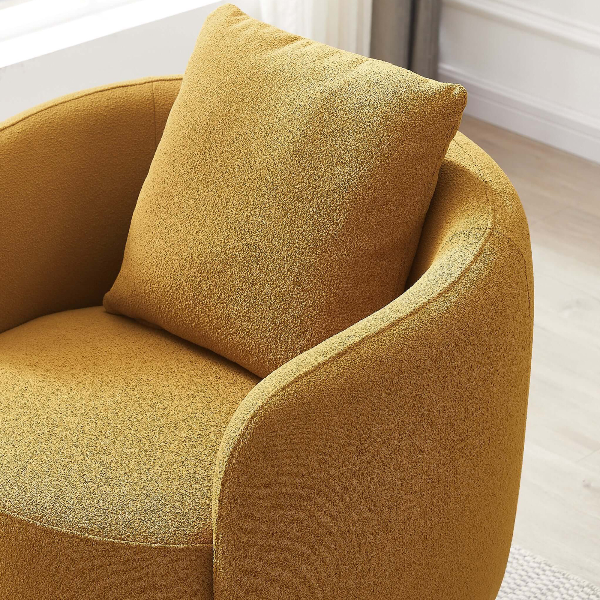 Ashcroft Dylan Boucle Lounge Chair - Yellow