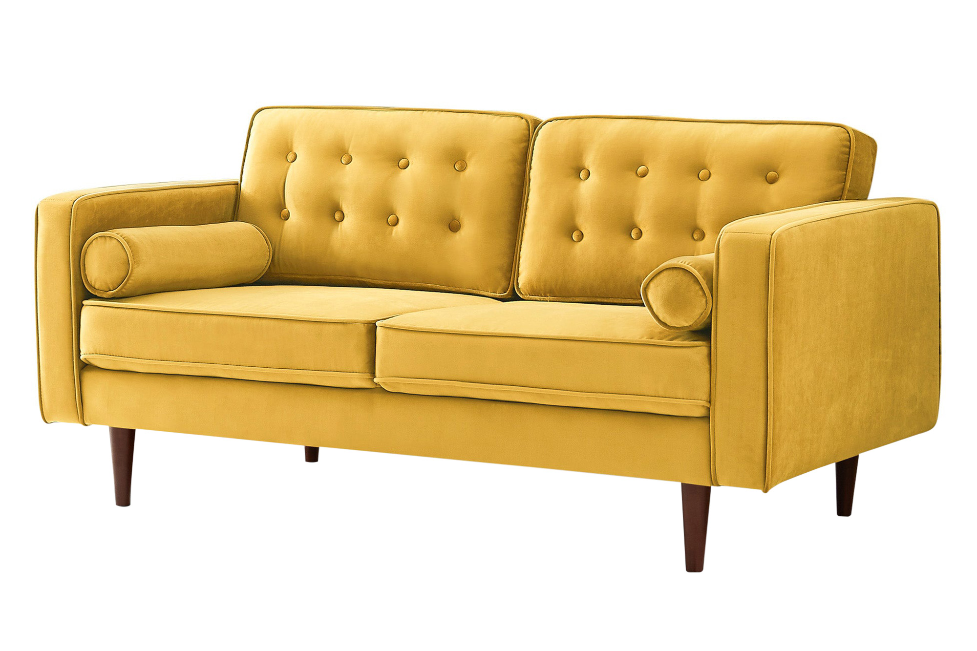 Ashcroft Casey Velvet Loveseat - Yellow