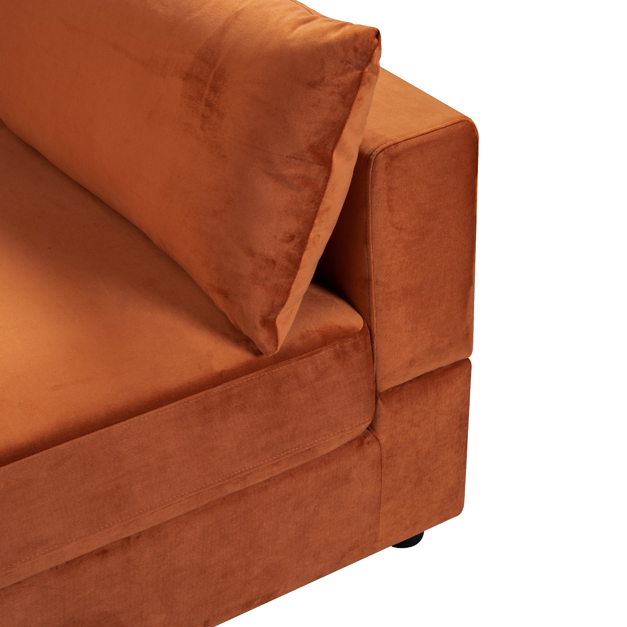 Ashcroft - Uptown Burnt Orange Velvet Modular Sofa