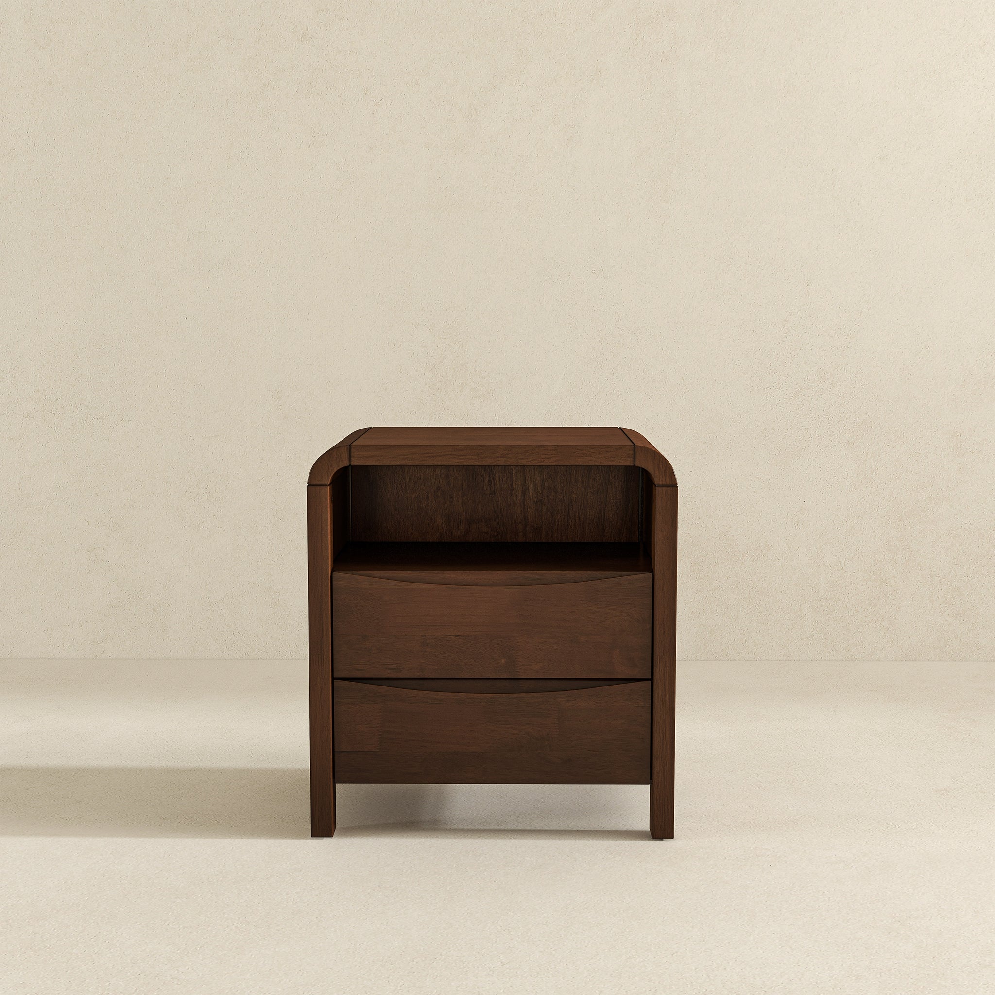 Ashcroft - Lionel Mid Century Modern Solid Wood Nightstand 2-Drawer
