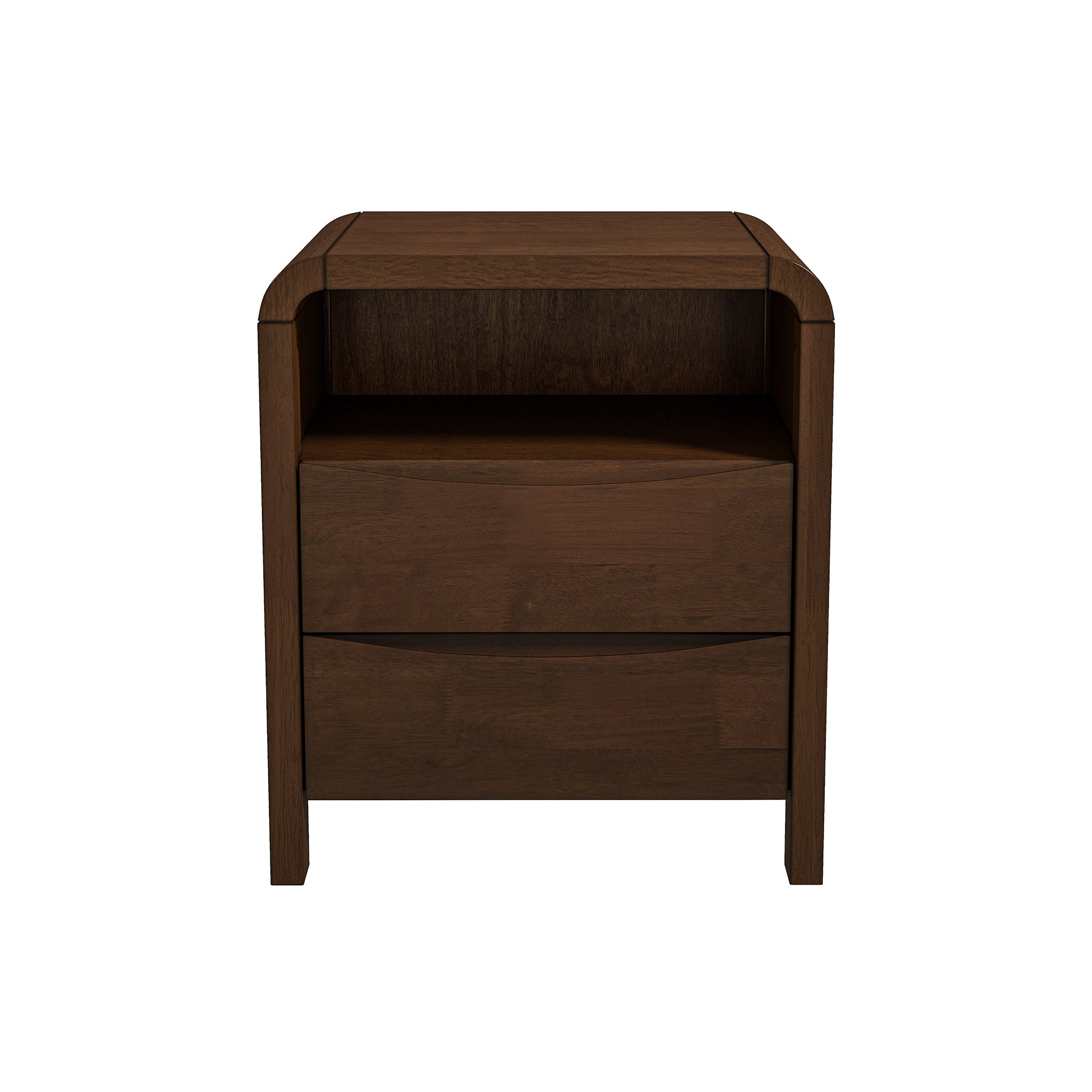 Ashcroft - Lionel Mid Century Modern Solid Wood Nightstand 2-Drawer