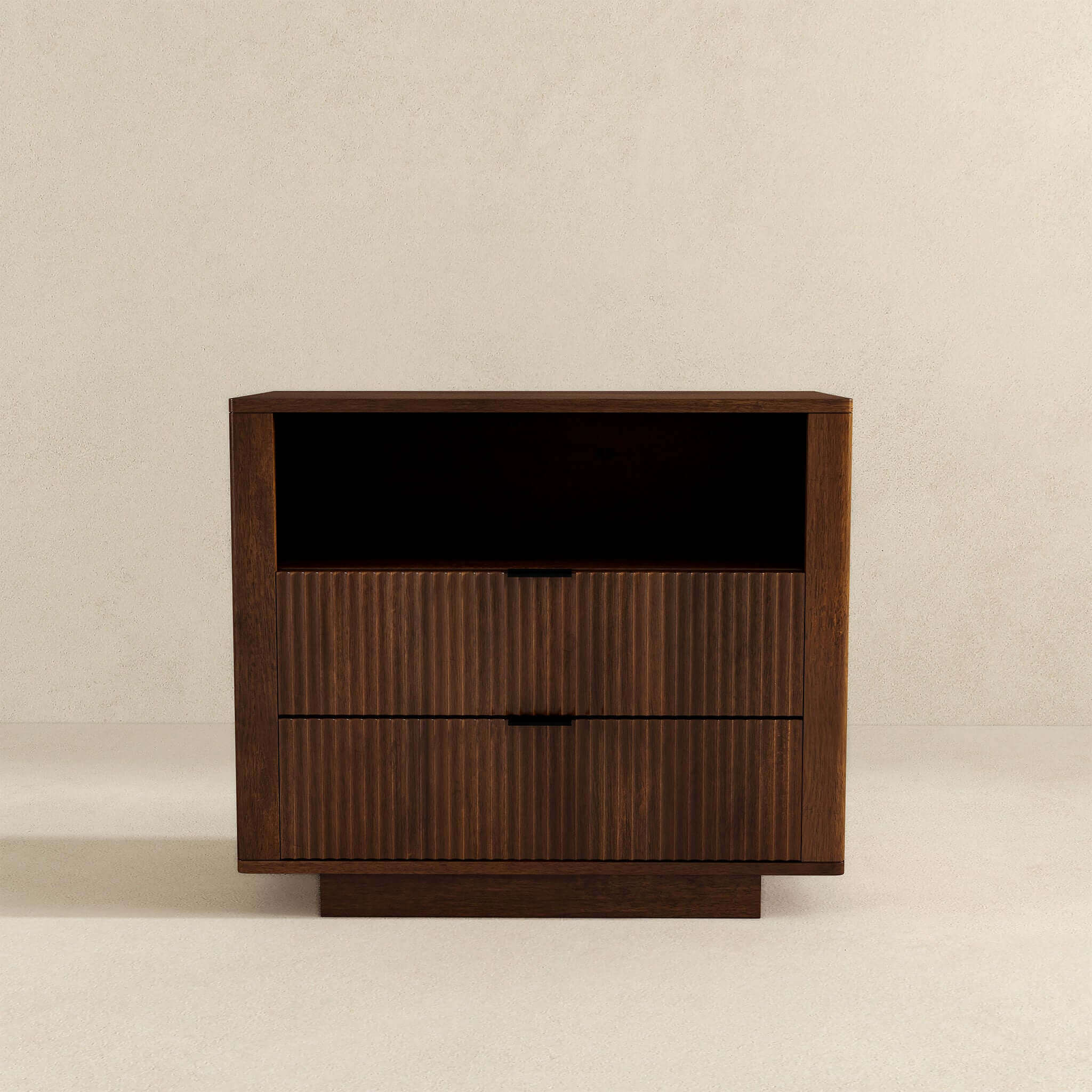 Ashcroft - Lola Mid-Century Modern Nightstand Bed Side Table with 2 Drawers in Walnut