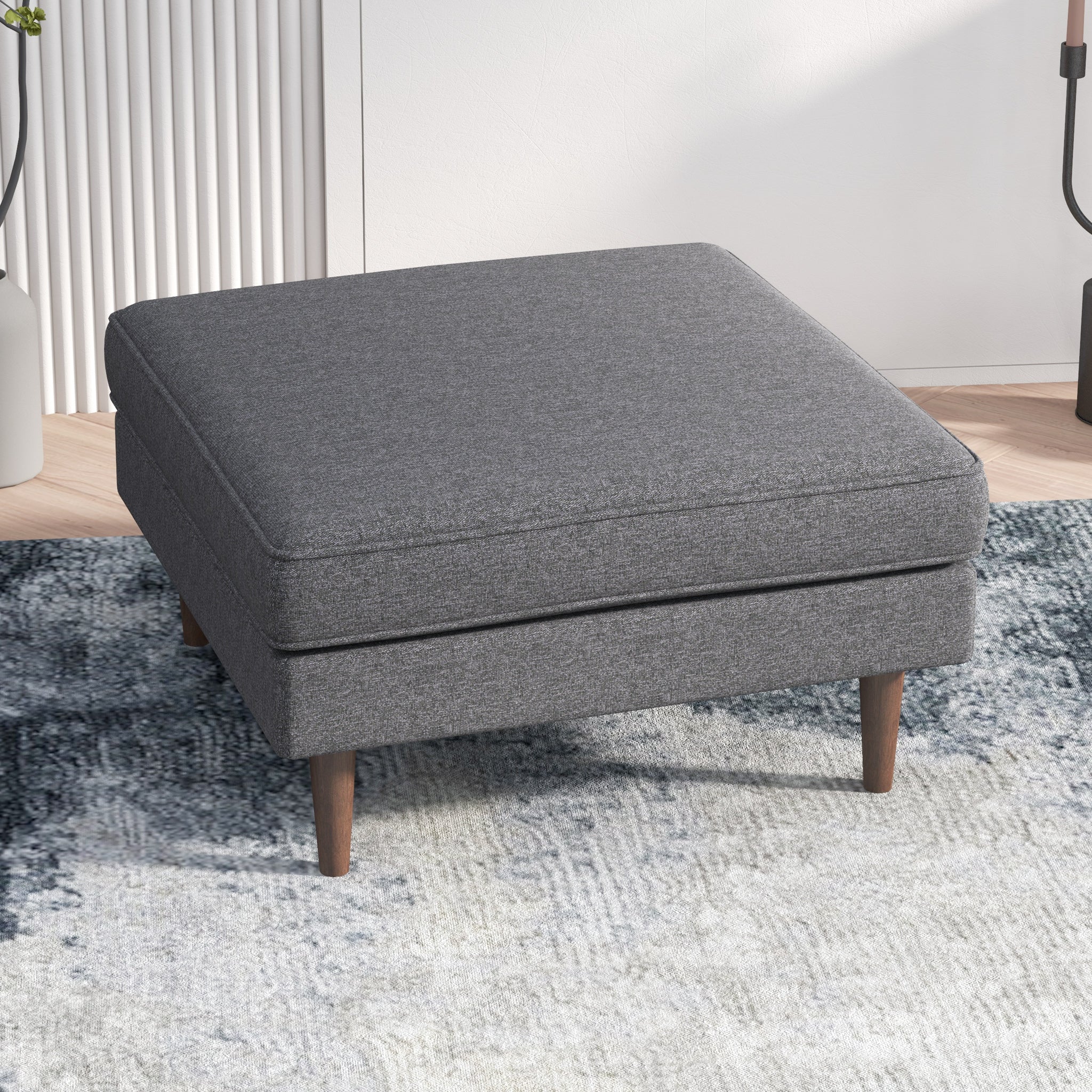 Ashcroft - Amber Square Upholstered Ottoman