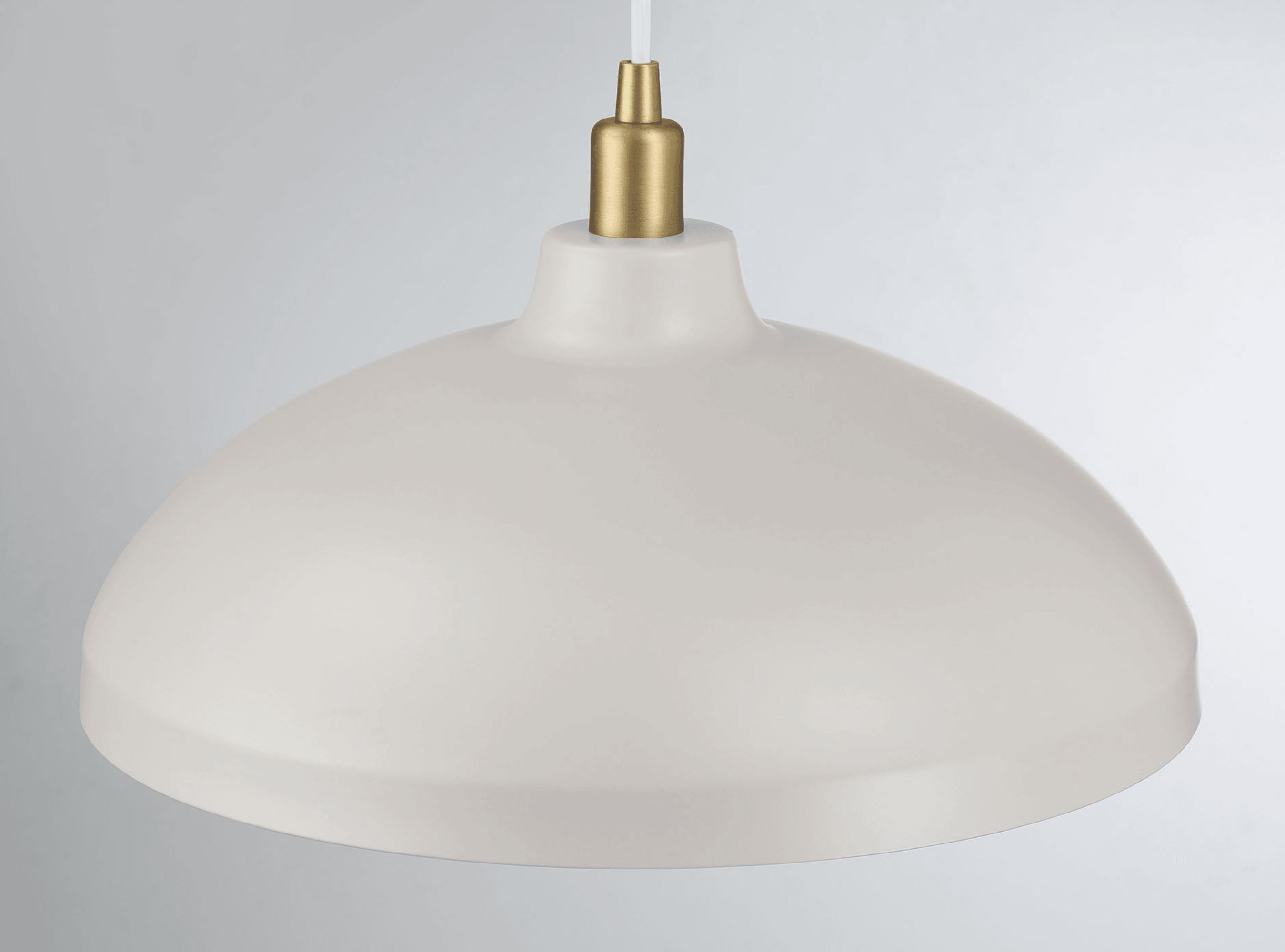 Ashcroft - Astral Single Light White Pendant Lamp with Golder Brass Finish for Entrance Kitchen Island 14"D × 8"H