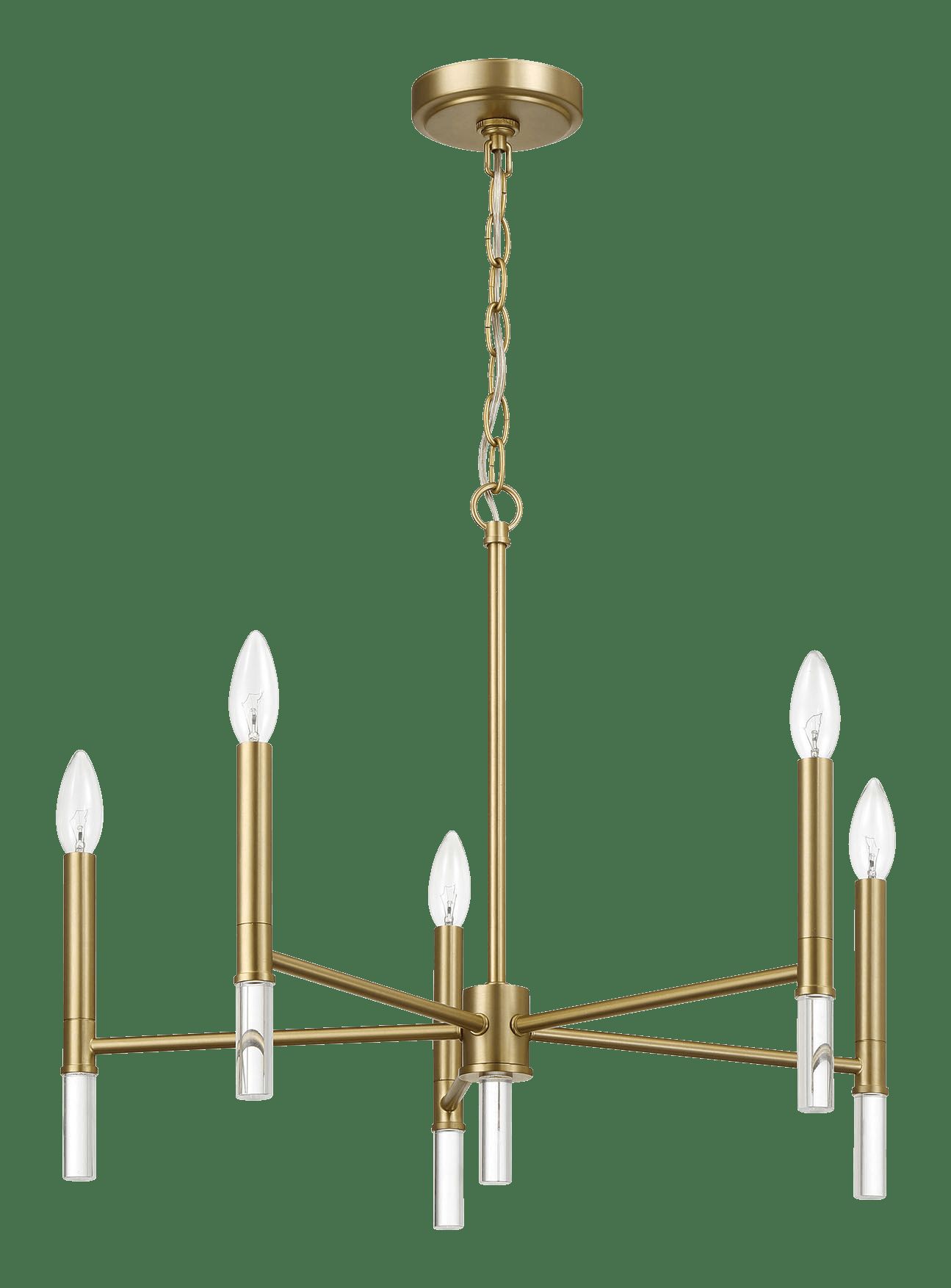 Ashcroft – Courtyard Five Light Golden Brass Candle Light Chandelier 24"W × 17.75"H
